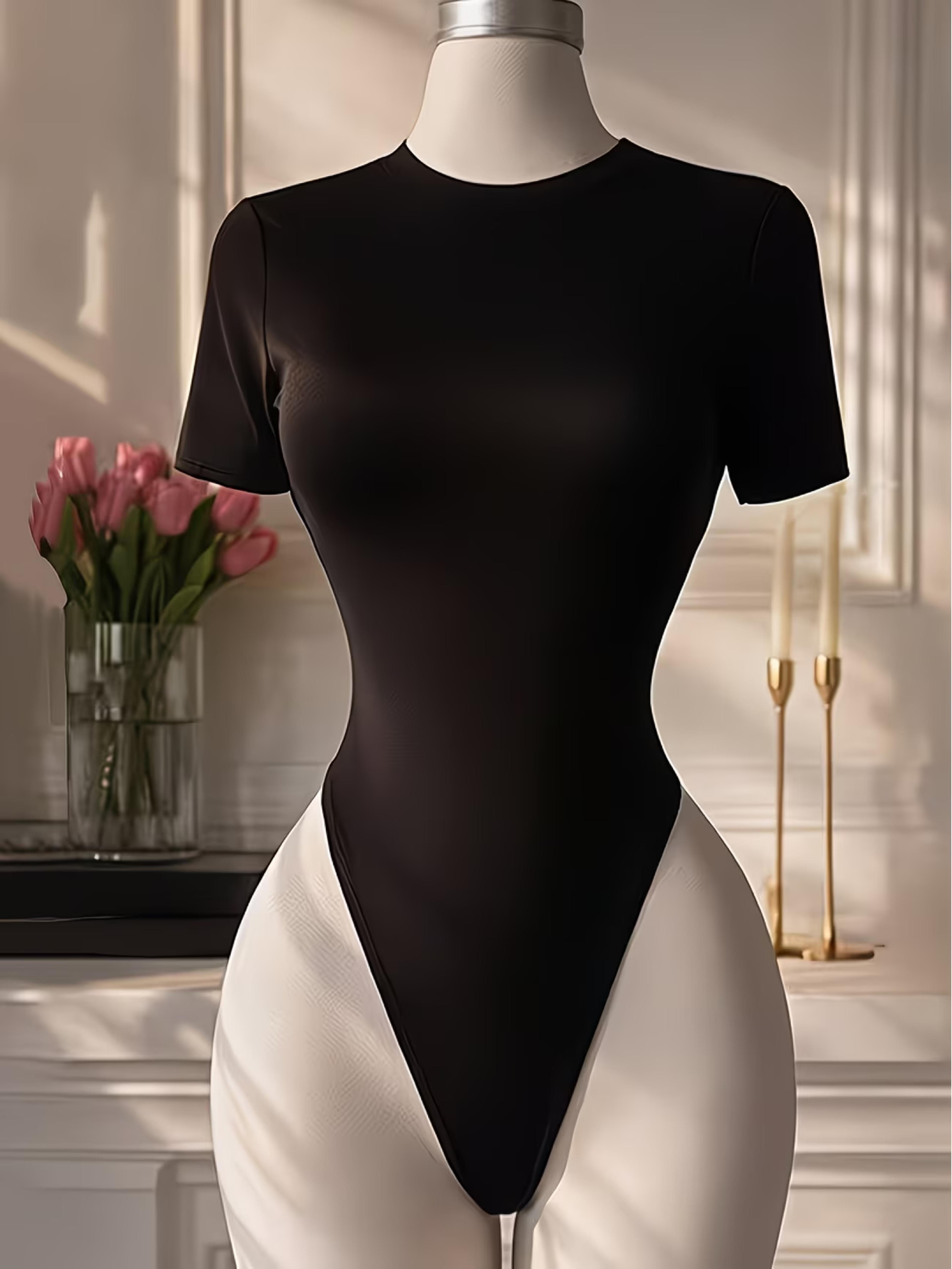 women's backless bodysuit seamless comfortable fit basic solid color