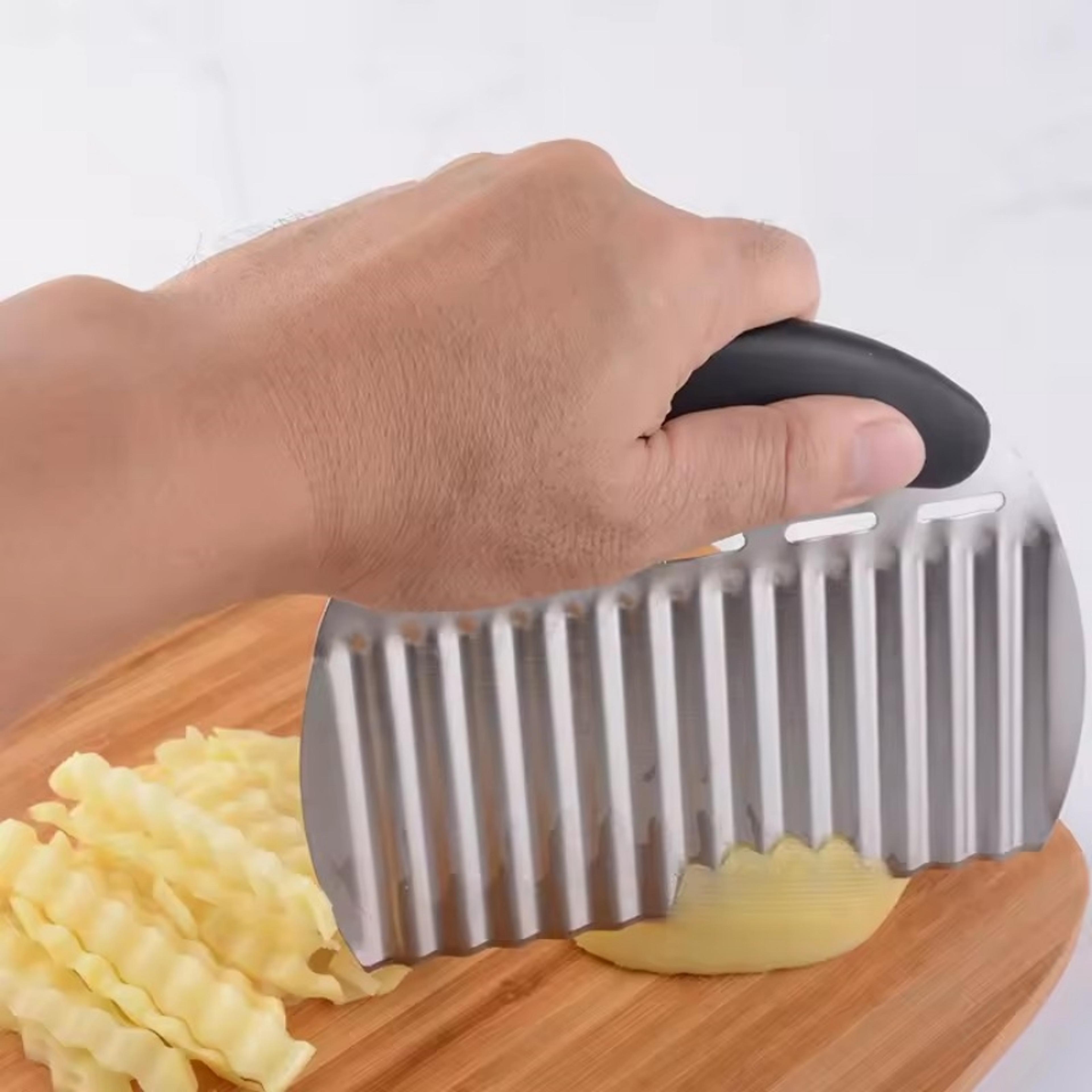 crinkle cutter stainless steel wavy chopper knife for vegetables fruits and fries