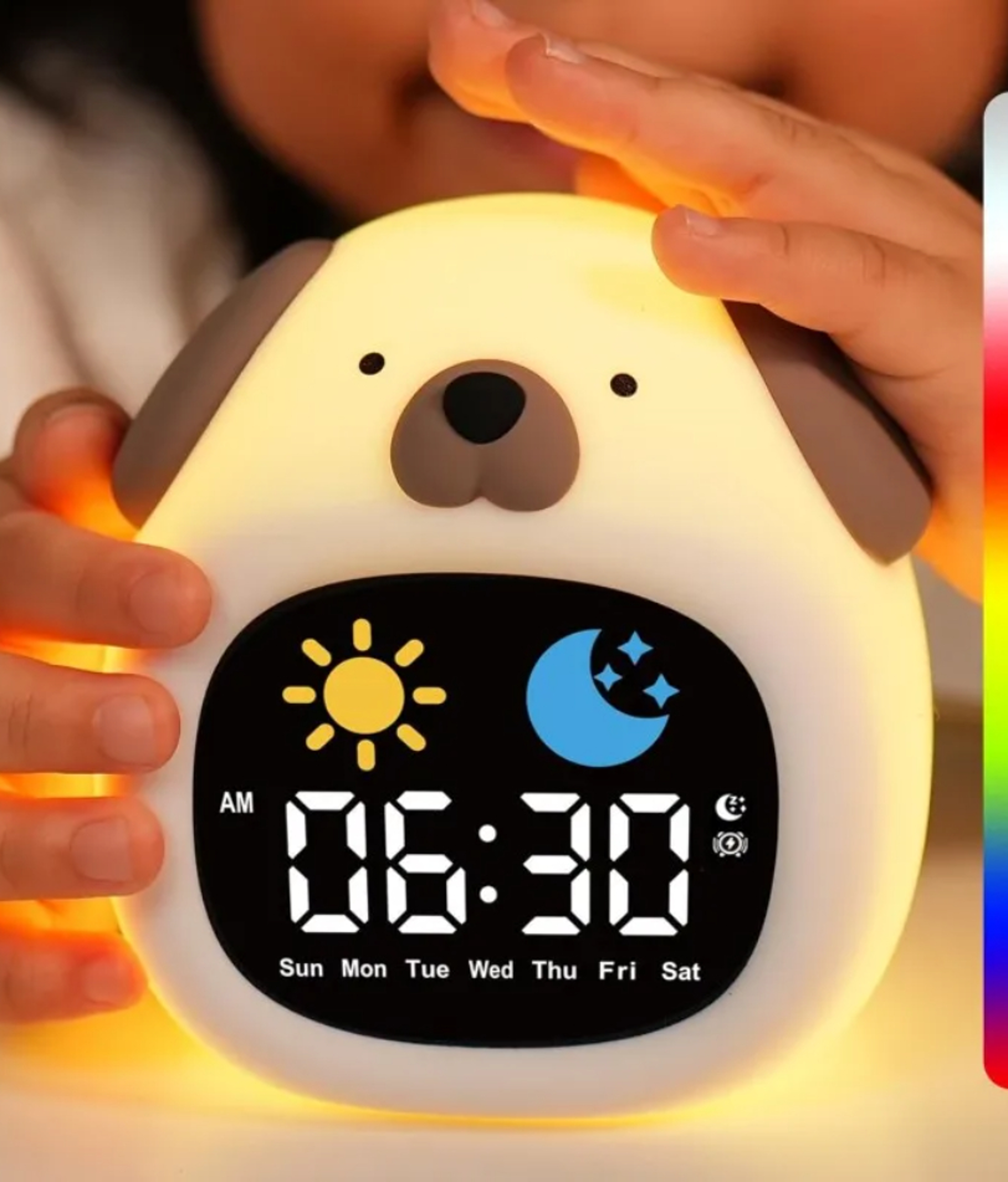 puppy kids alarm clock with toddler sleep training clock and touch night light
