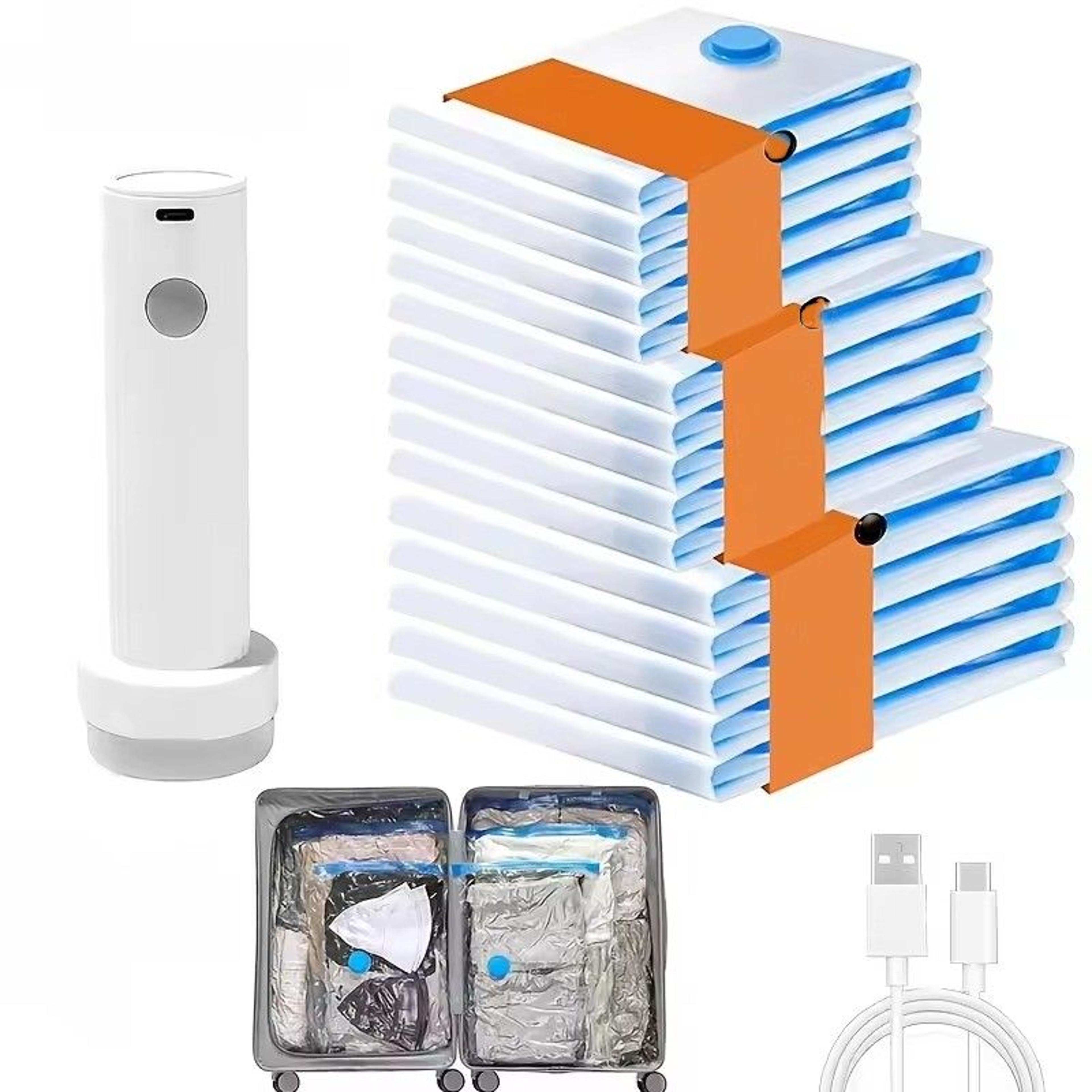 usb rechargeable vacuum storage bags with electric pump space saver for clothes travel
