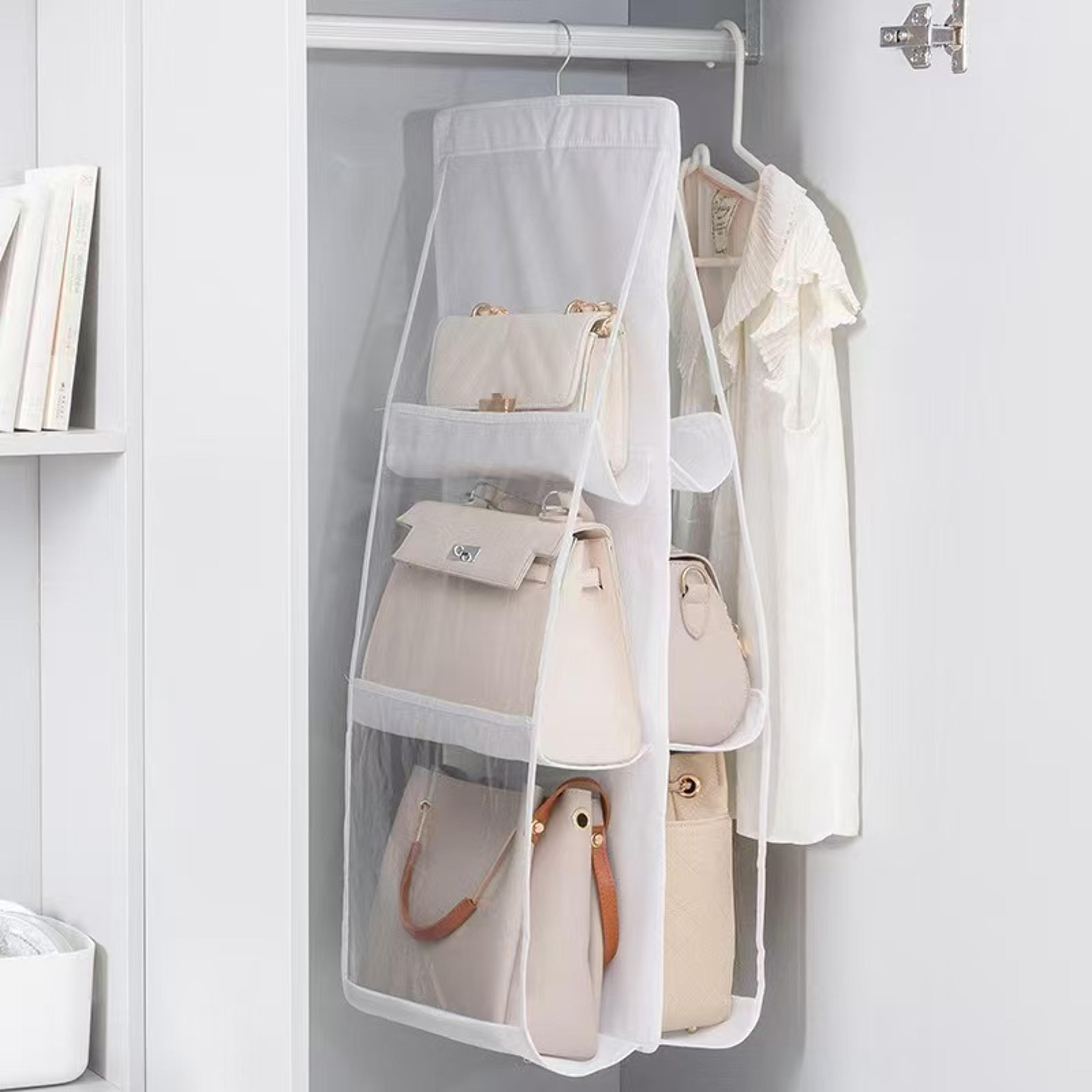 layer hanging storage bag transparent dustproof wardrobe organizer