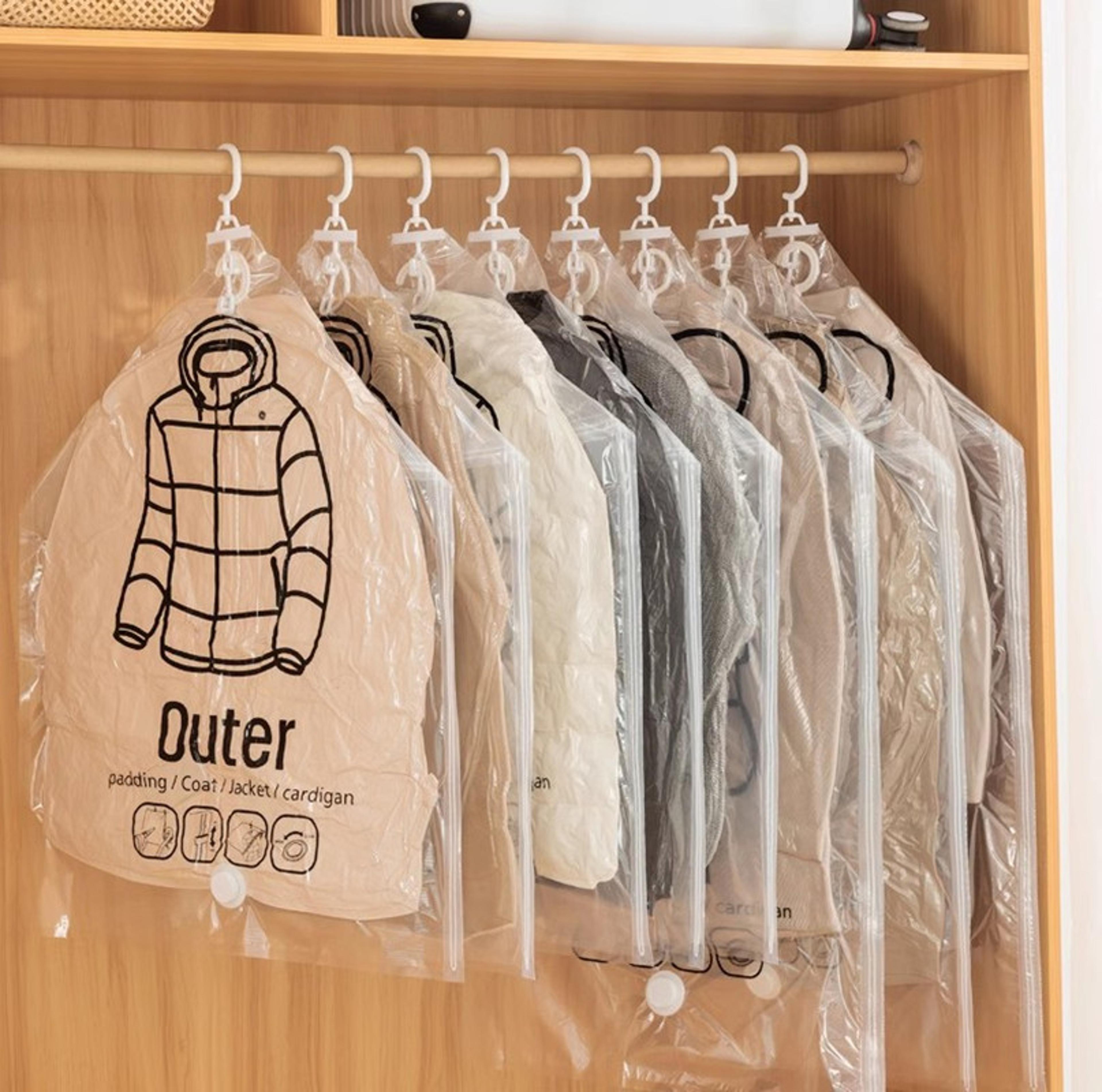 hanging vacuum storage bag clothes organizer closet space saver wardrobe solution