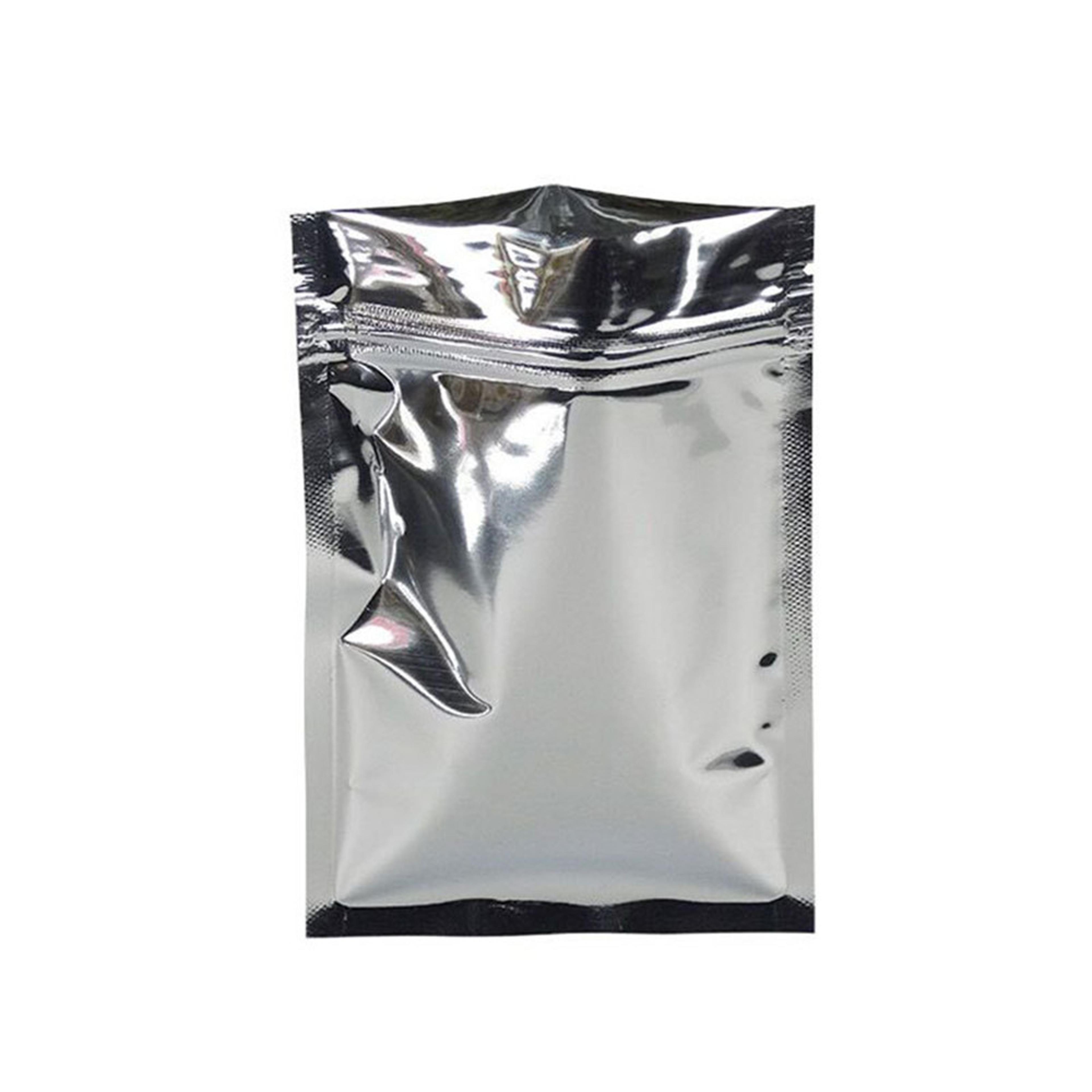 silver aluminum foil zip lock bags for food storage and pet treat packaging