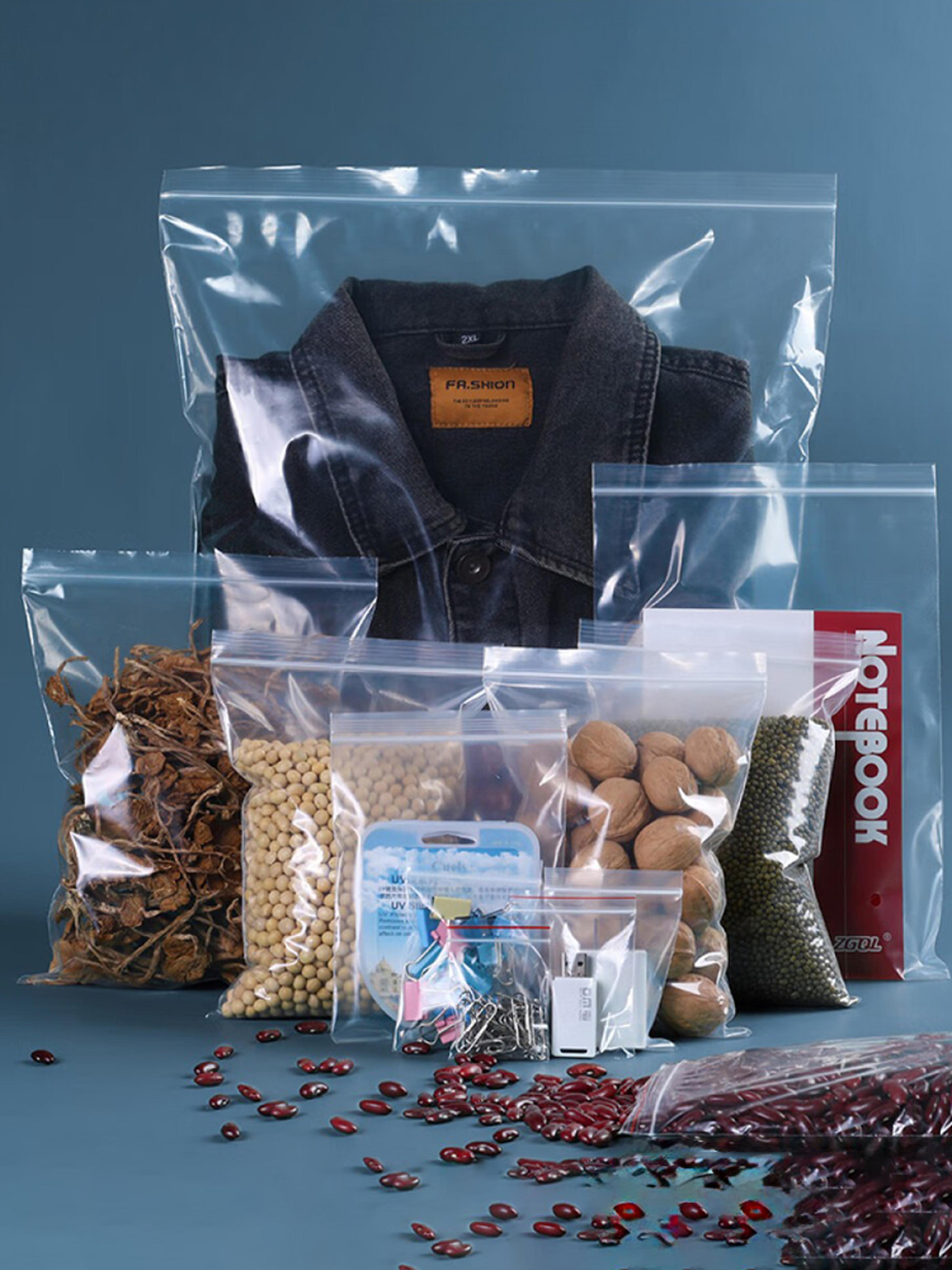 thick clear resealable zipper storage bags for jewelry food and small items
