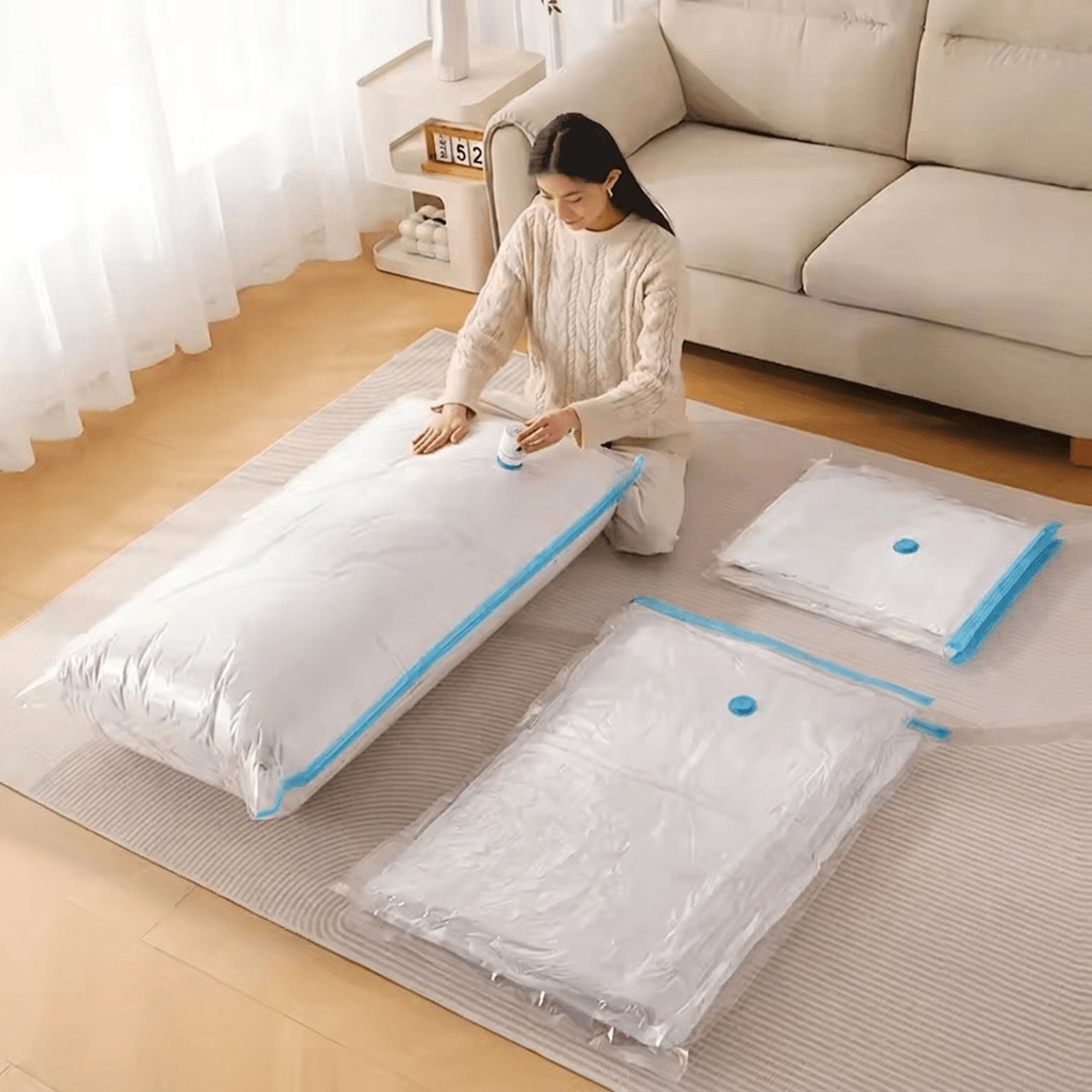 reusable vacuum storage bags for clothes travel packing space saving organizer