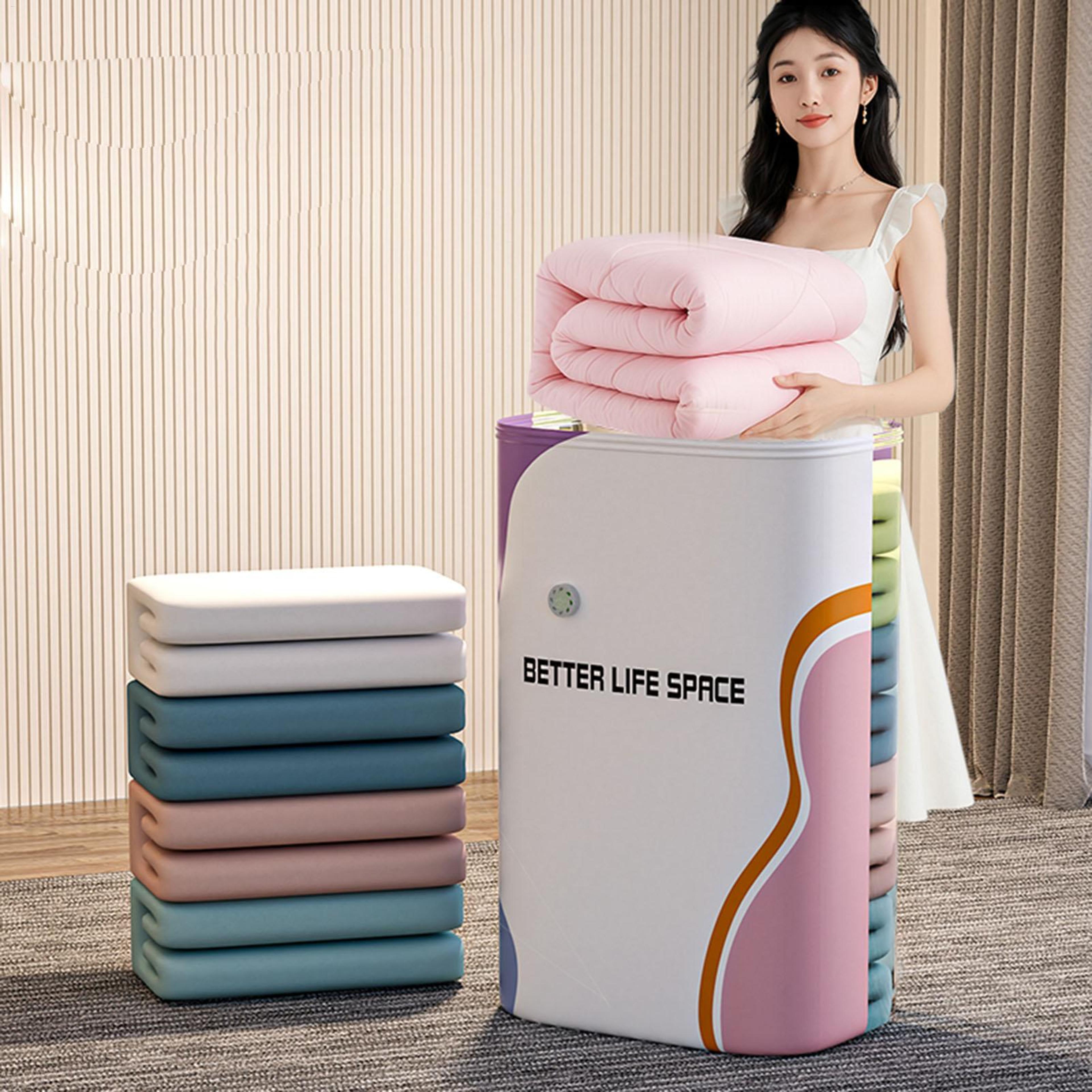 no pump vacuum storage bags reusable compression bags for travel clothes bedding