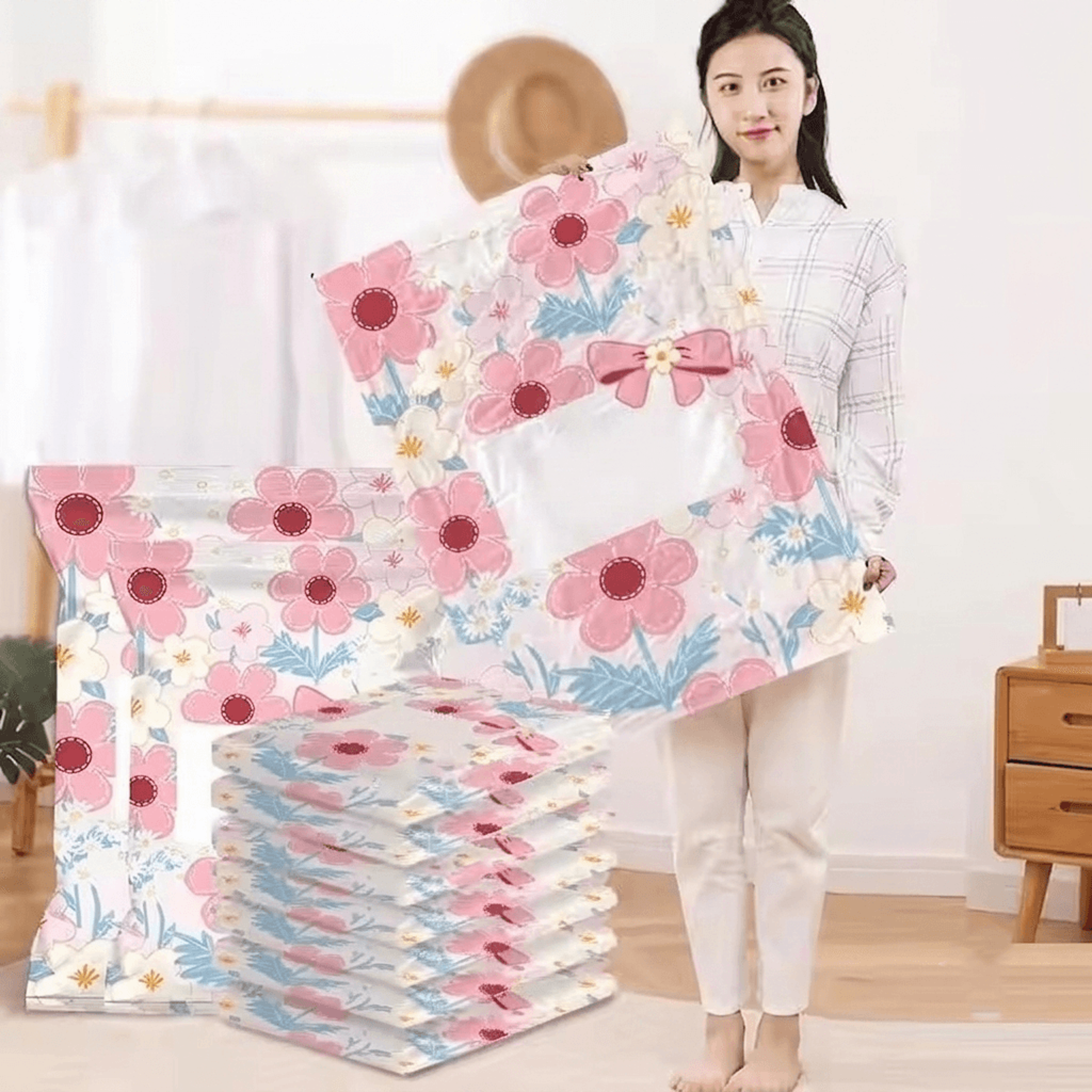 vacuum storage bags space saver compression bags for clothes blankets and comforters