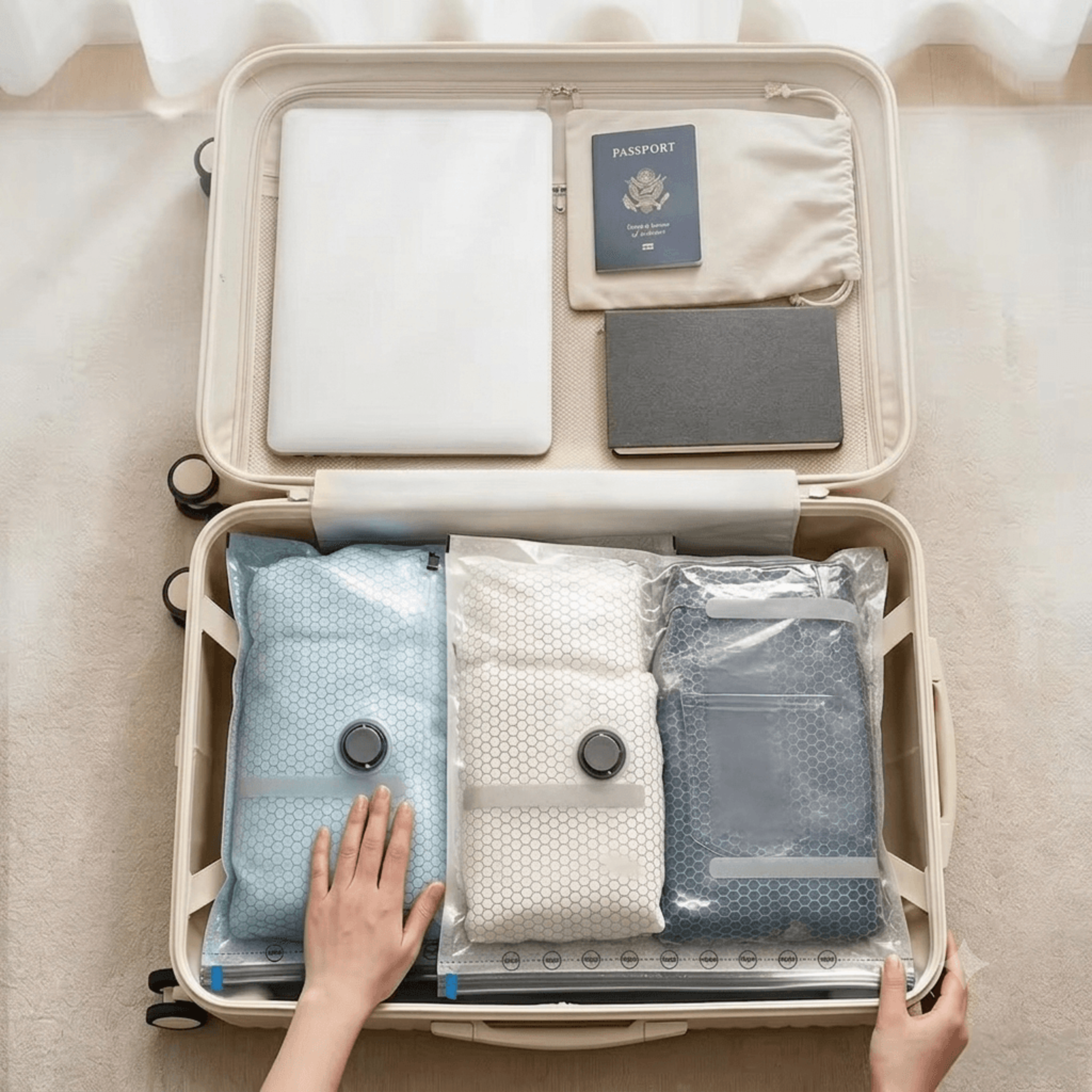 travel vacuum bags with pump space saving compression bags for luggage and clothes