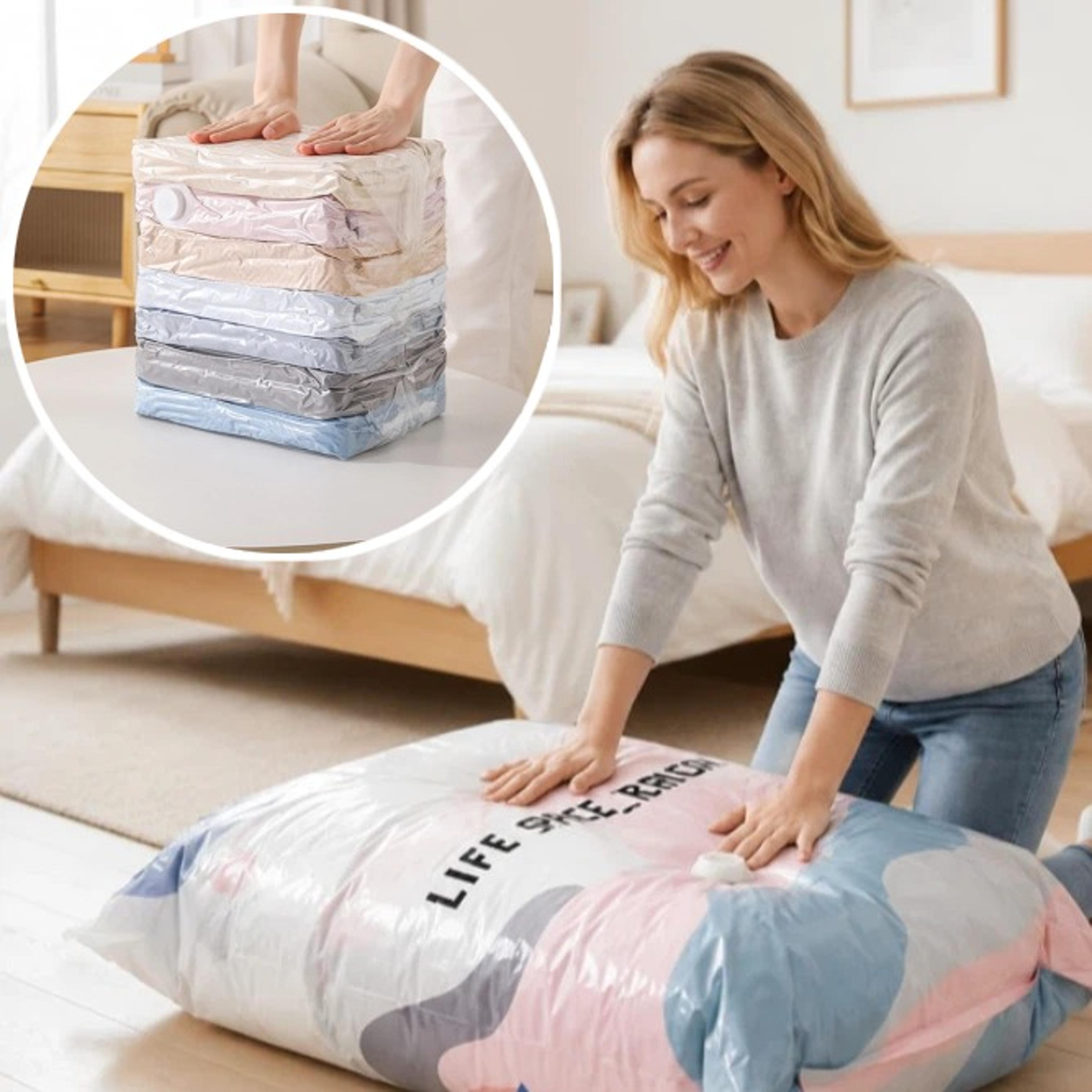 pump free vacuum storage bags for clothes bedding and travel space saving storage