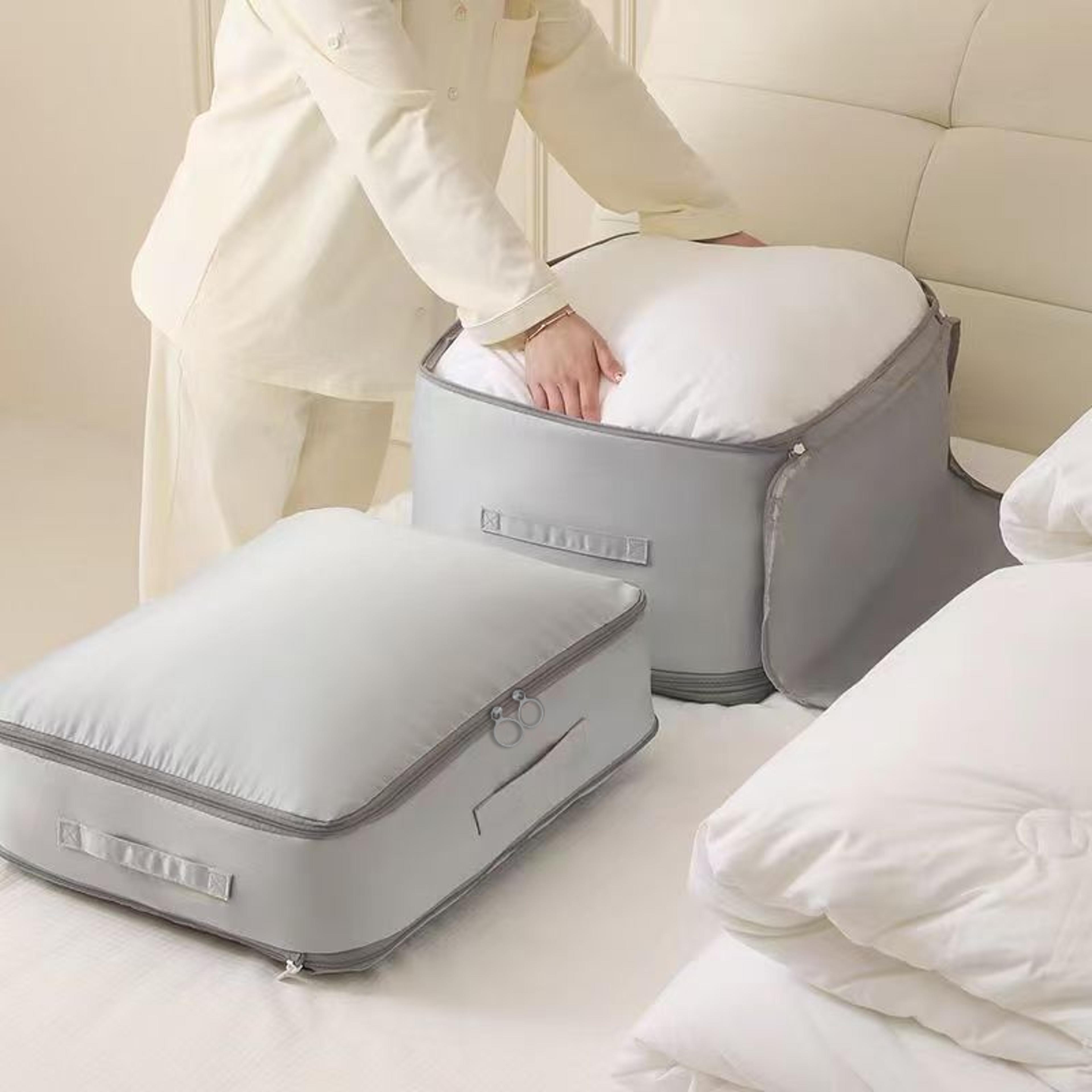 ultra space saving self compression organizer for bedding and clothes