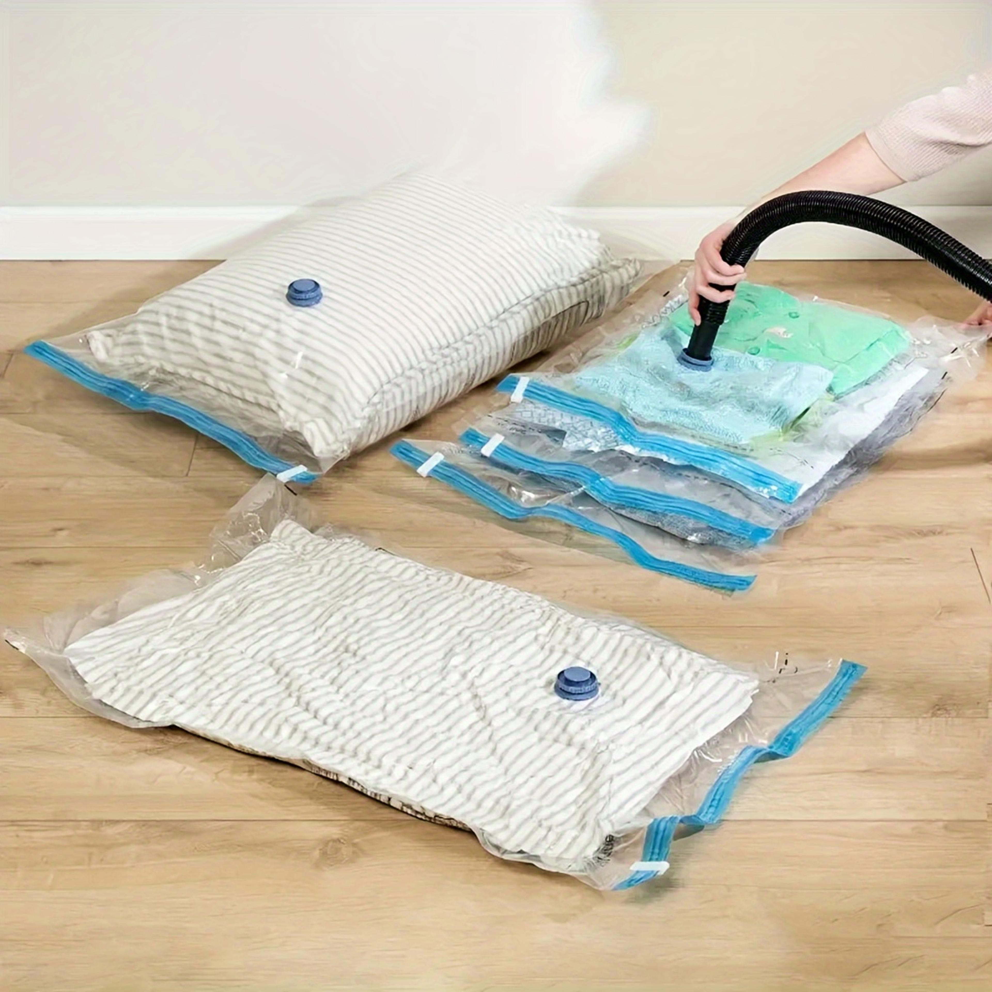 space saver vacuum storage bags for clothes, quilts and travel