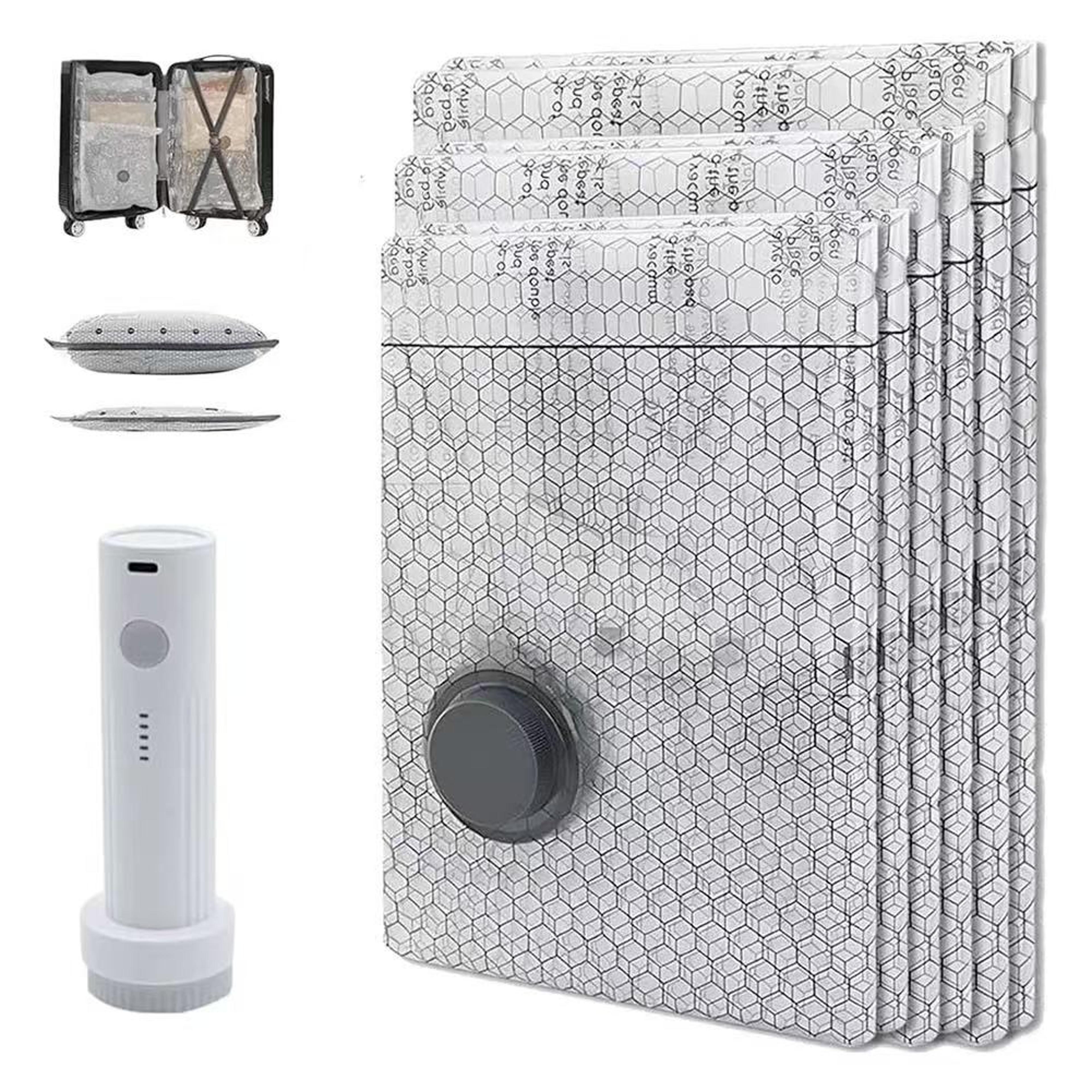 space saver vacuum storage bags with portable air pump for clothes bedding and travel