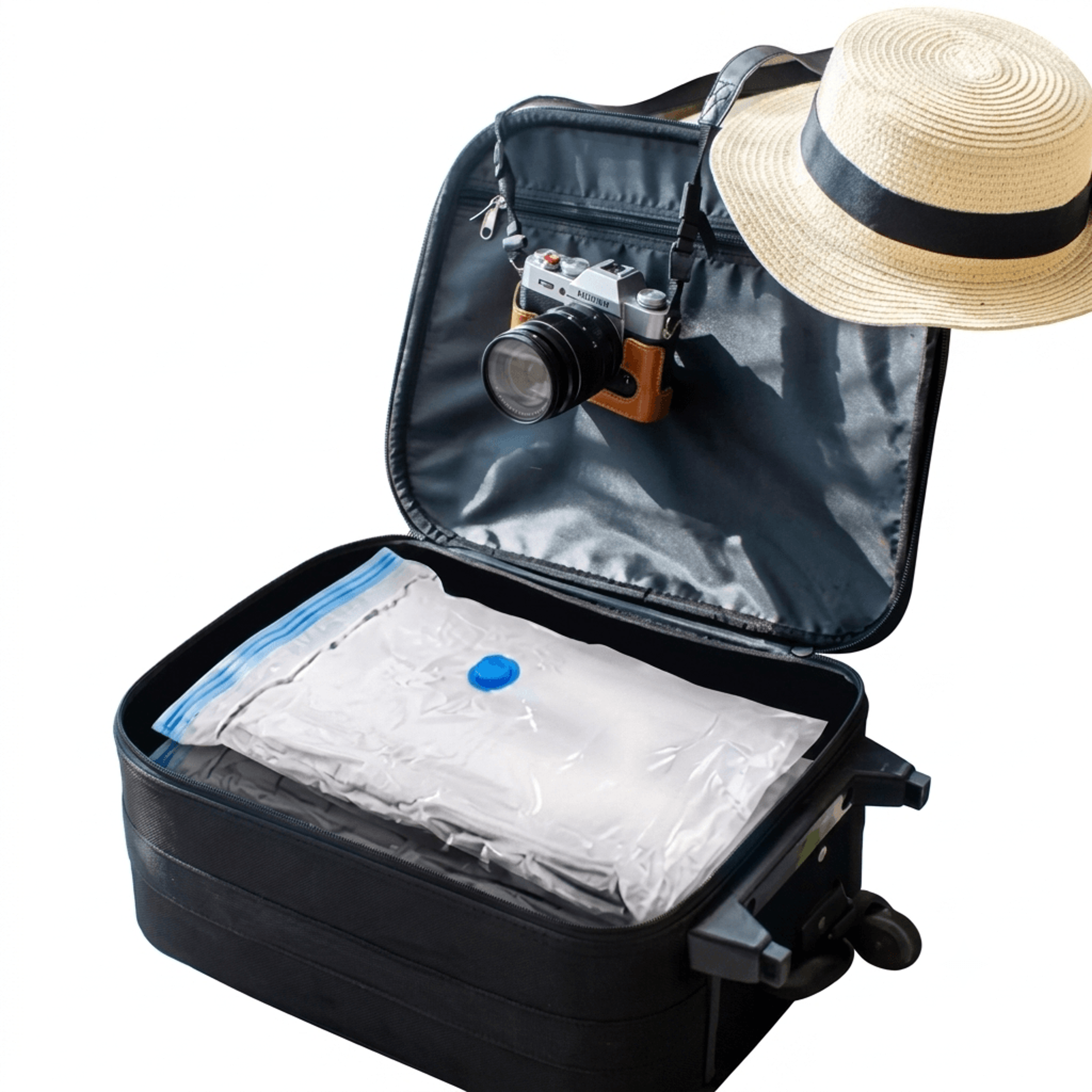 travel vacuum storage bags with cordless pump for clothes and luggages