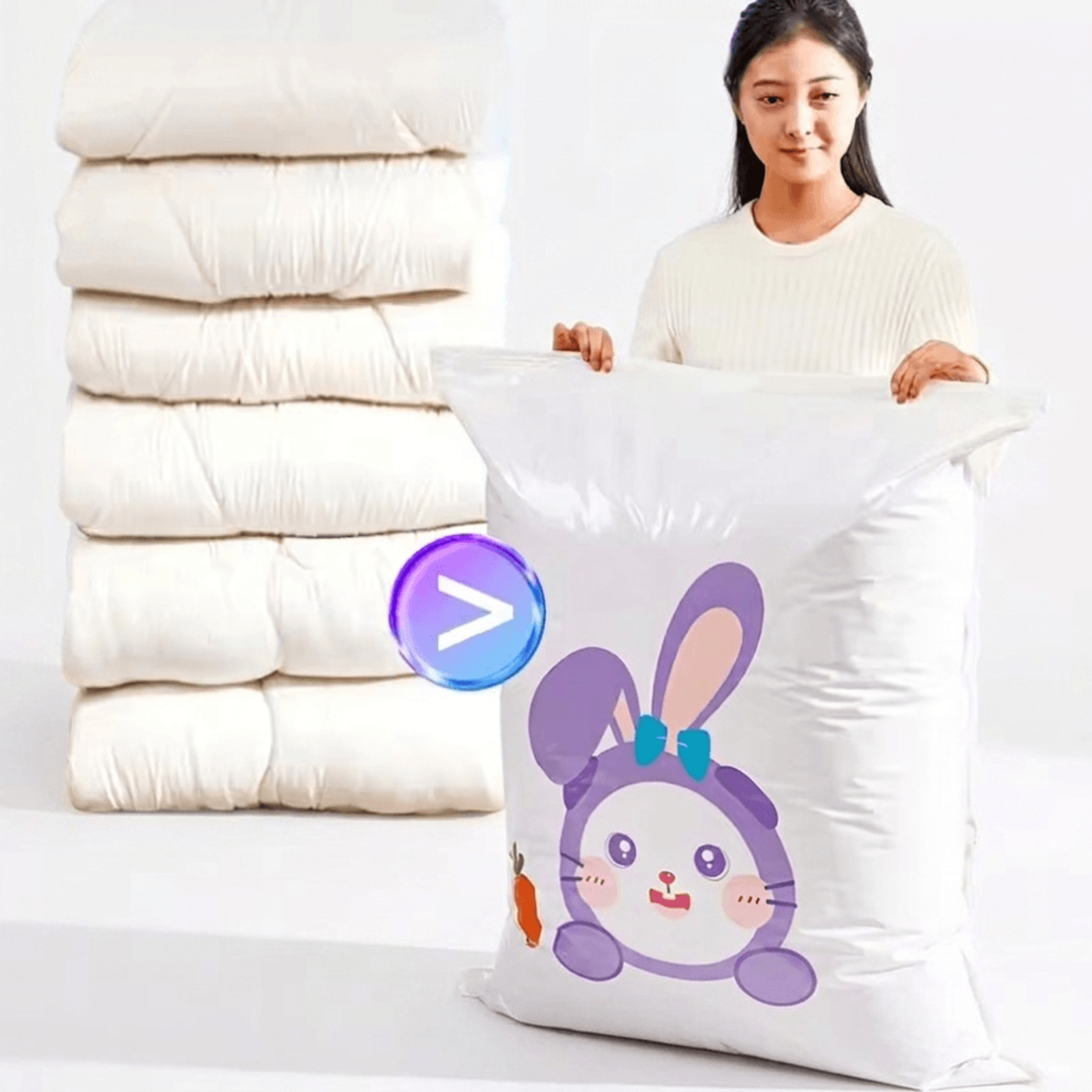reusable vacuum storage bags with pump for clothes travel and home