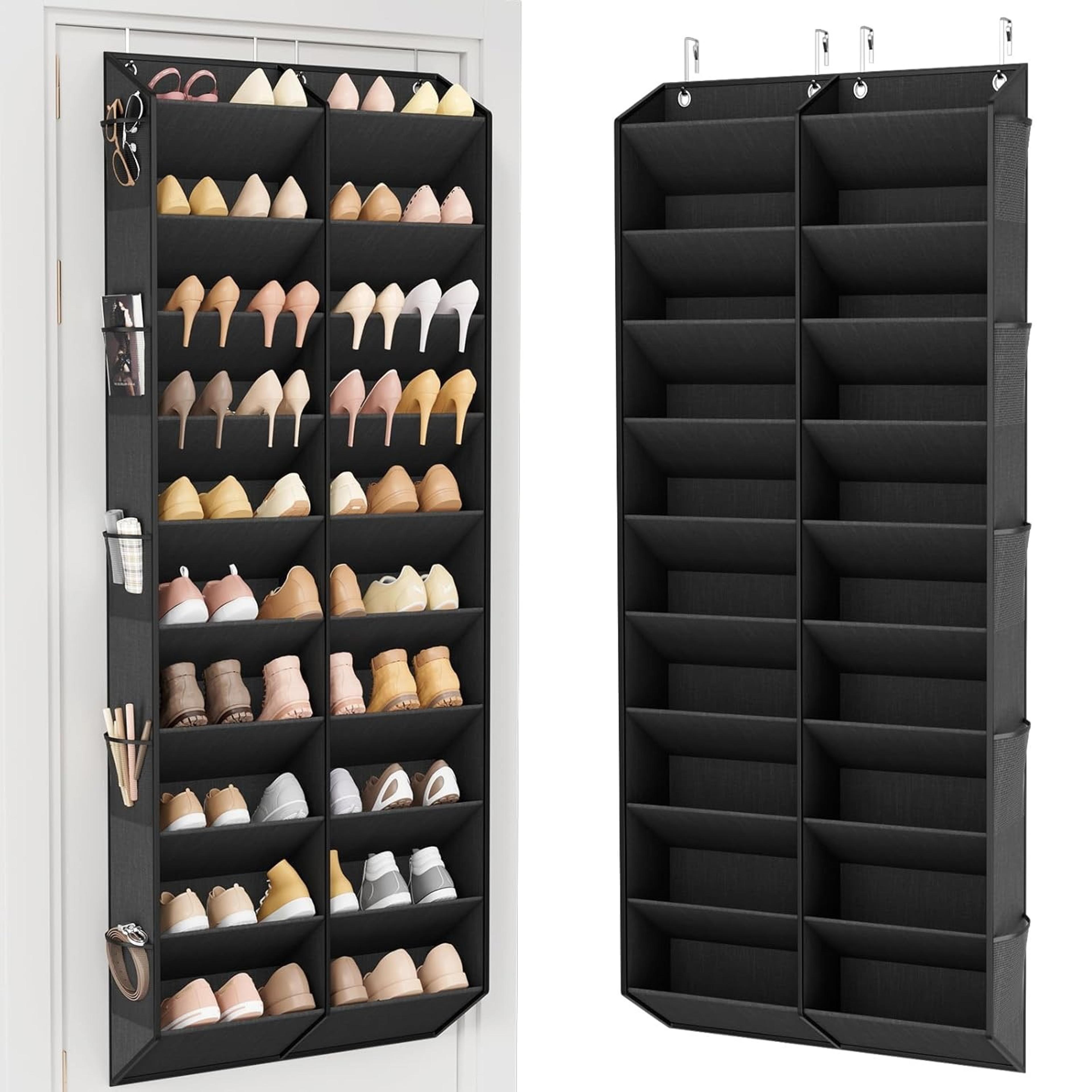 over the door shoe organizer hanging shoe rack with pair storage and side pockets