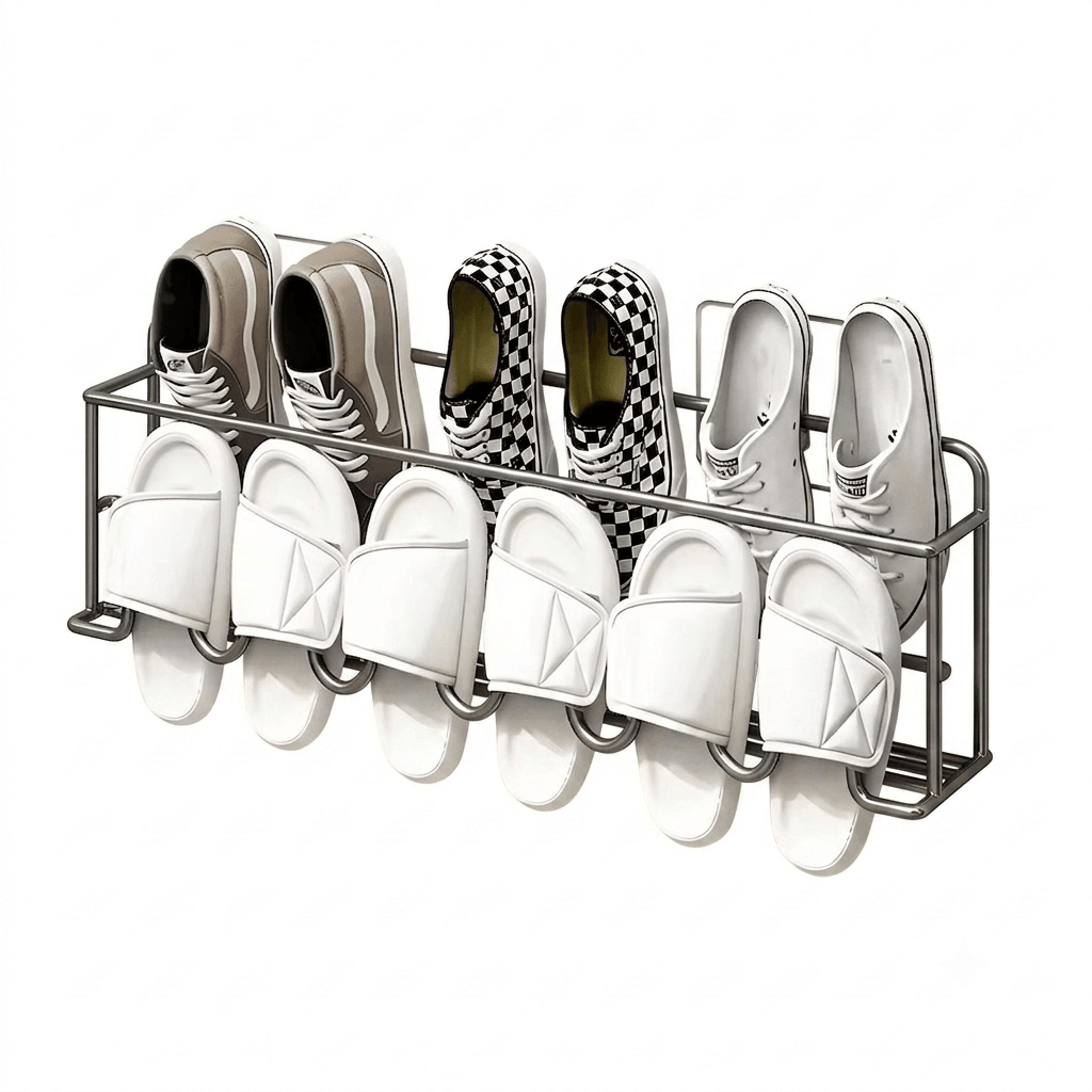 over the door metal shoe rack space saving slipper storage organizer