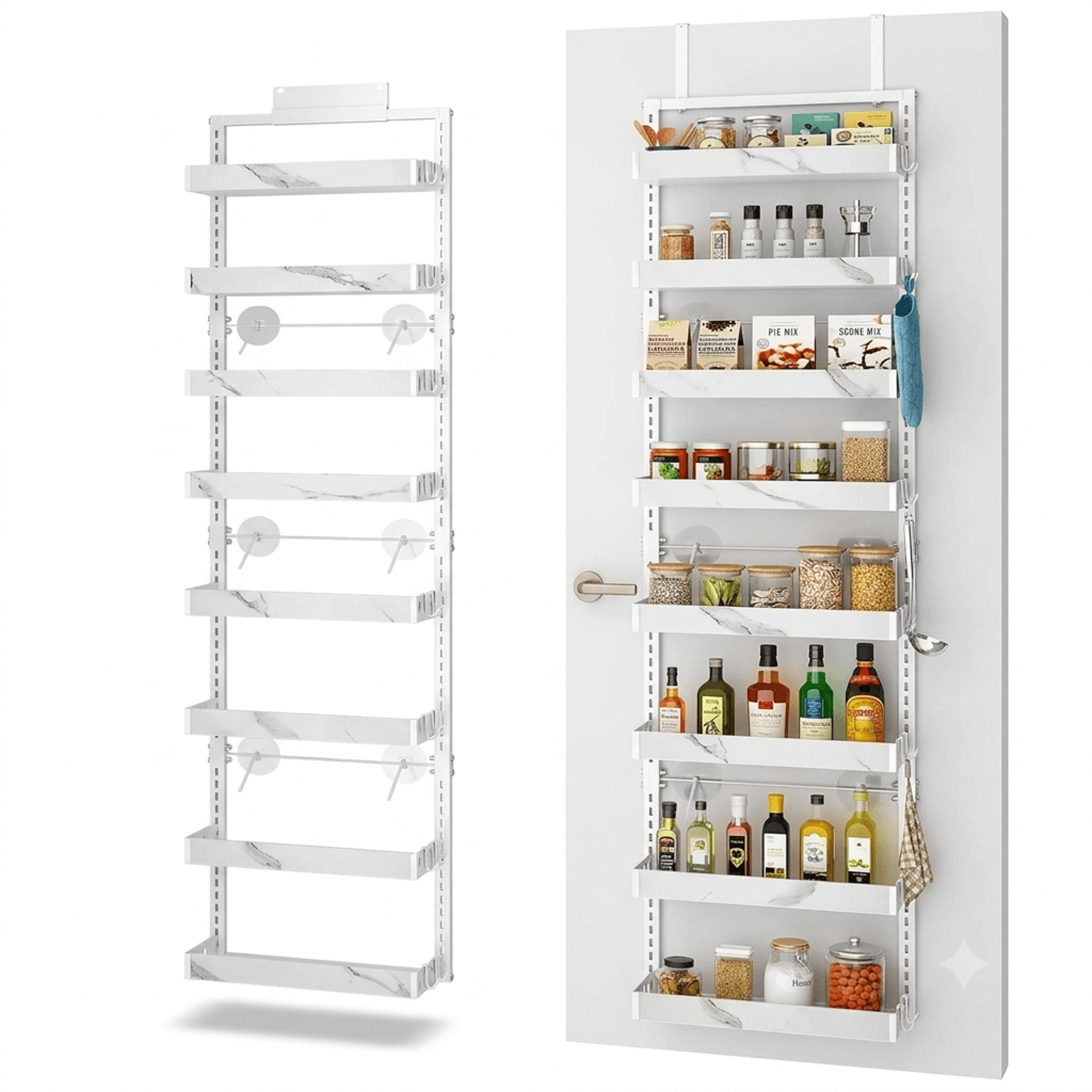 over the door pantry organizer with adjustable wooden baskets heavy duty kitchen storage rack