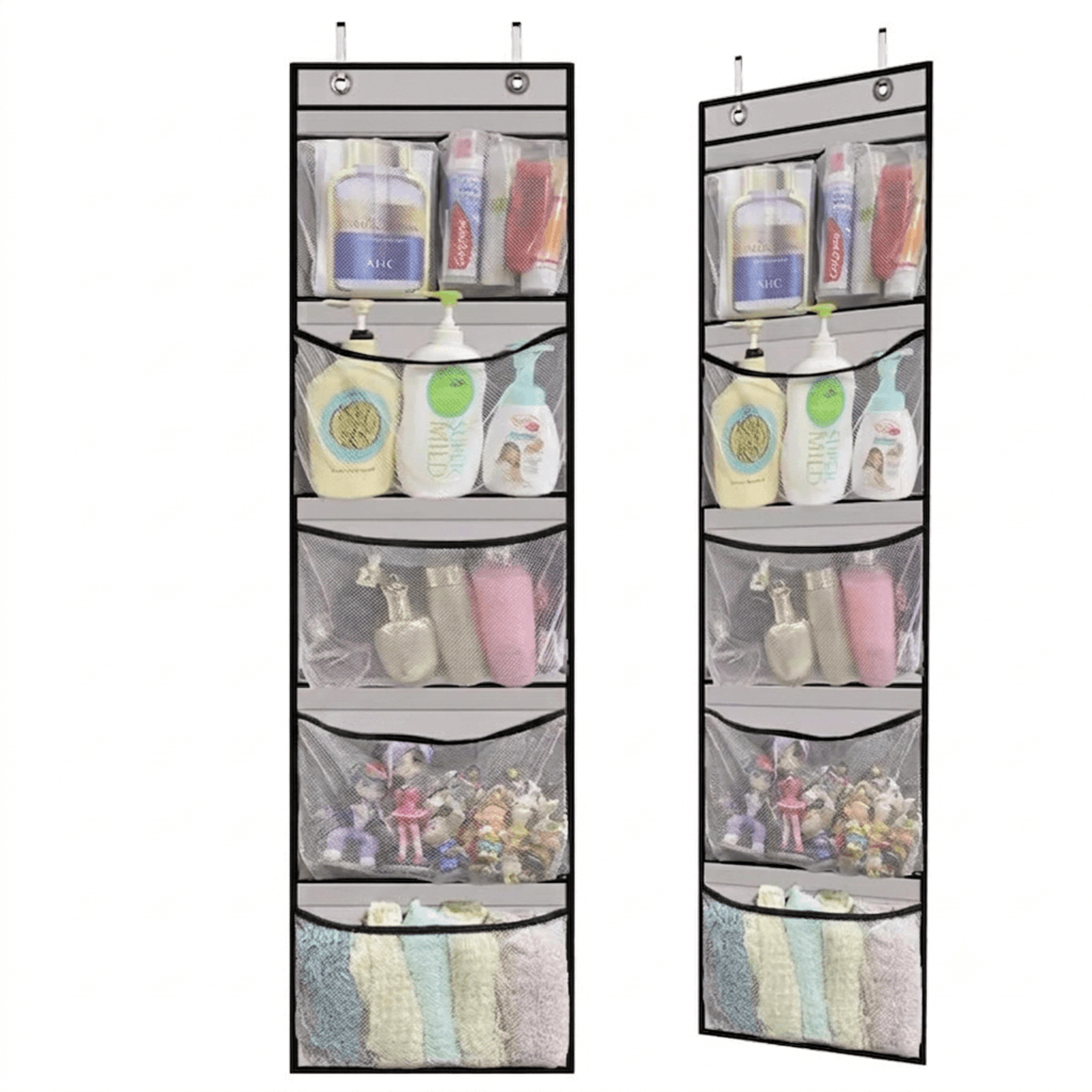 over door organizer with large pockets hanging storage shelves for closet and home storage