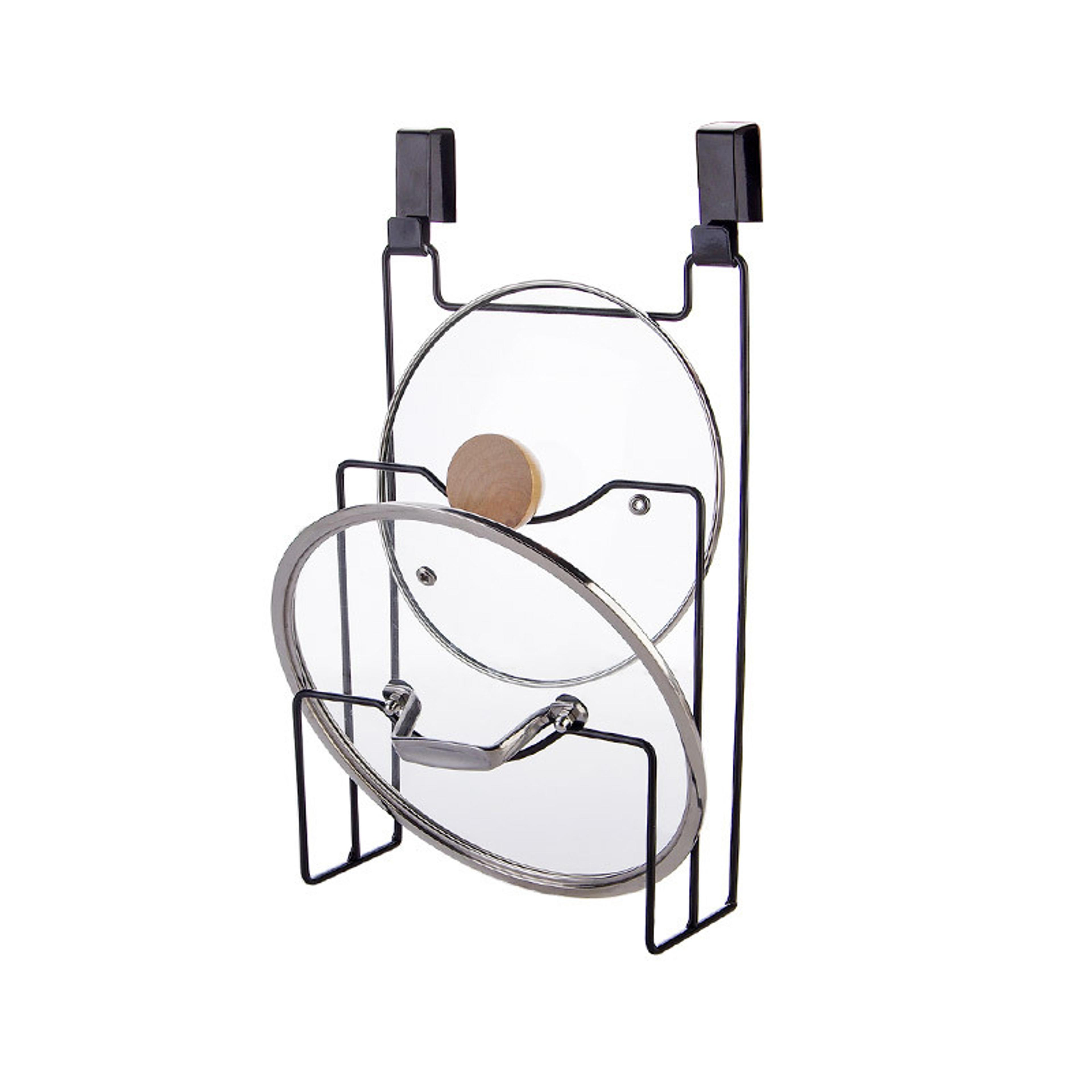 hanging pot lid rack kitchen organizer for cupboard door storage