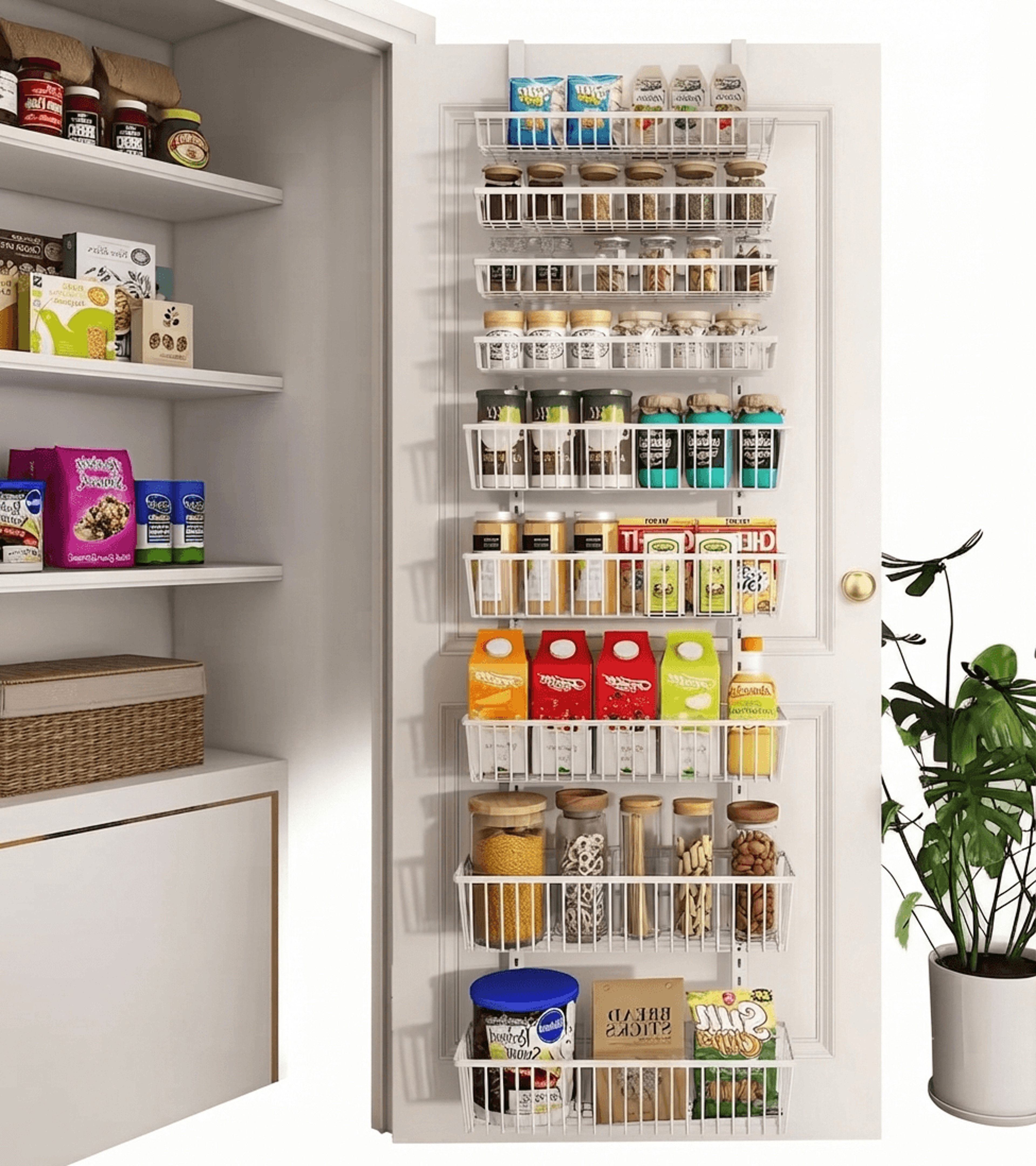 over door pantry organizer adjustable metal kitchen storage racks