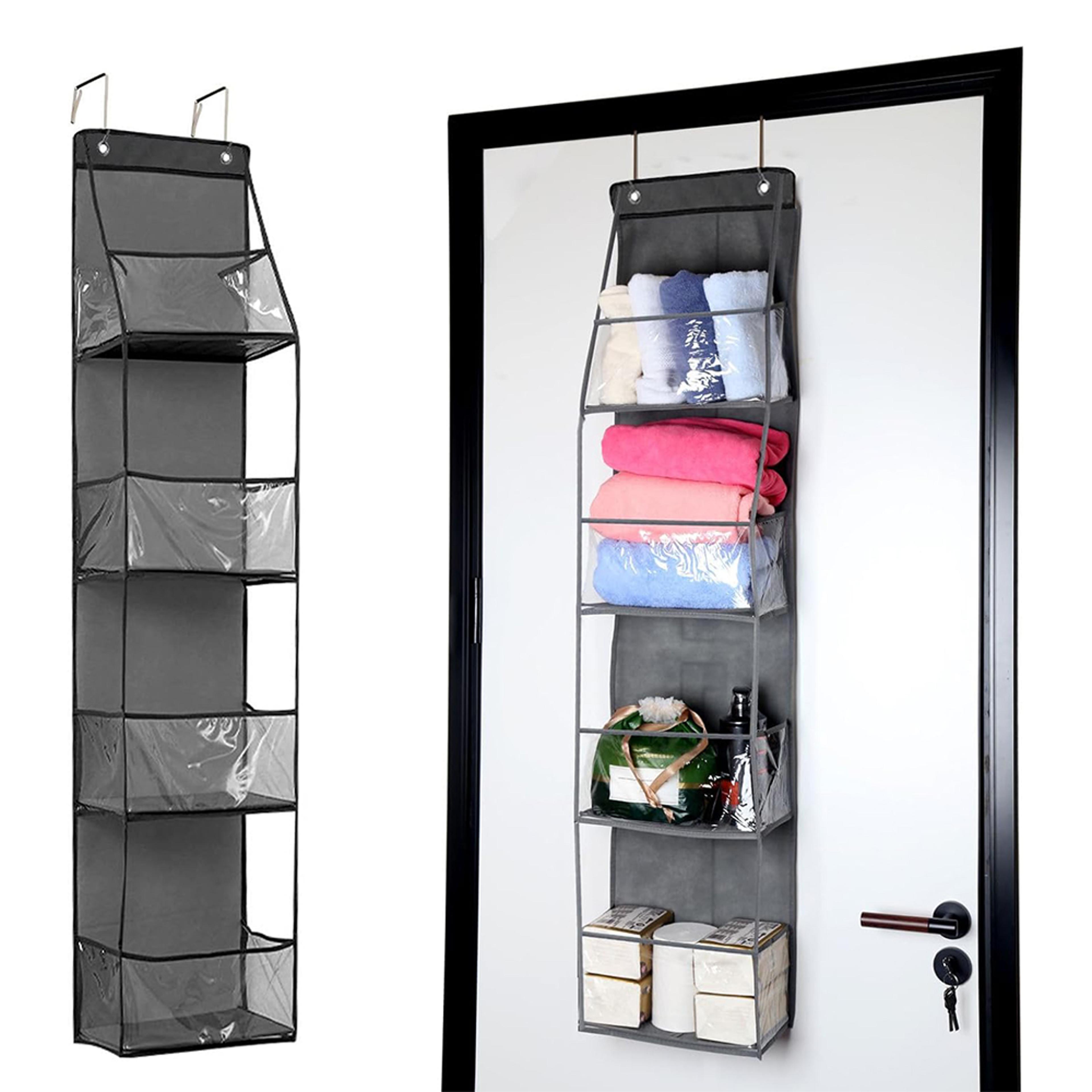 shelf over the door organizer with clear pockets space saving storage