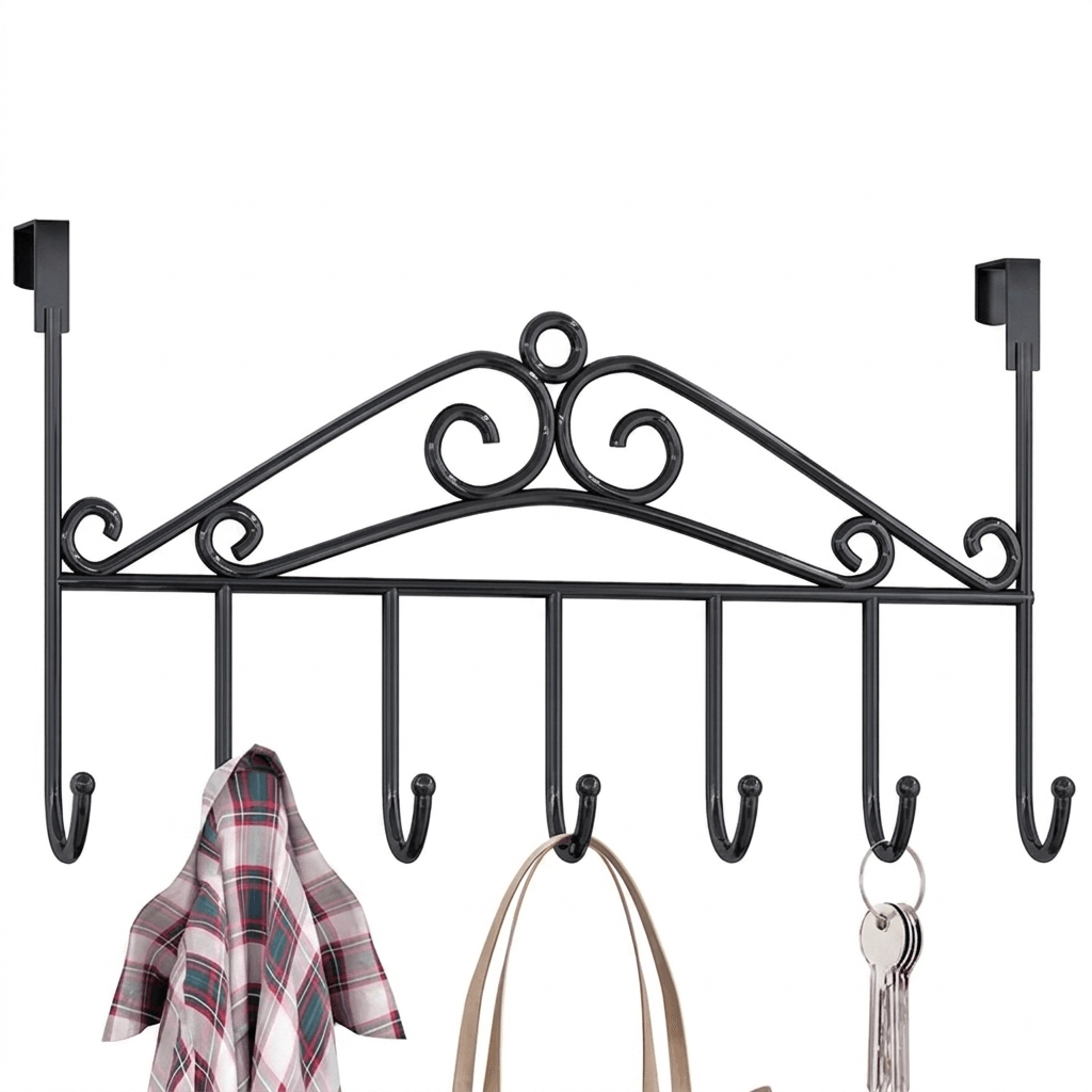 hook over door organizer rack for towels clothes hats and bags