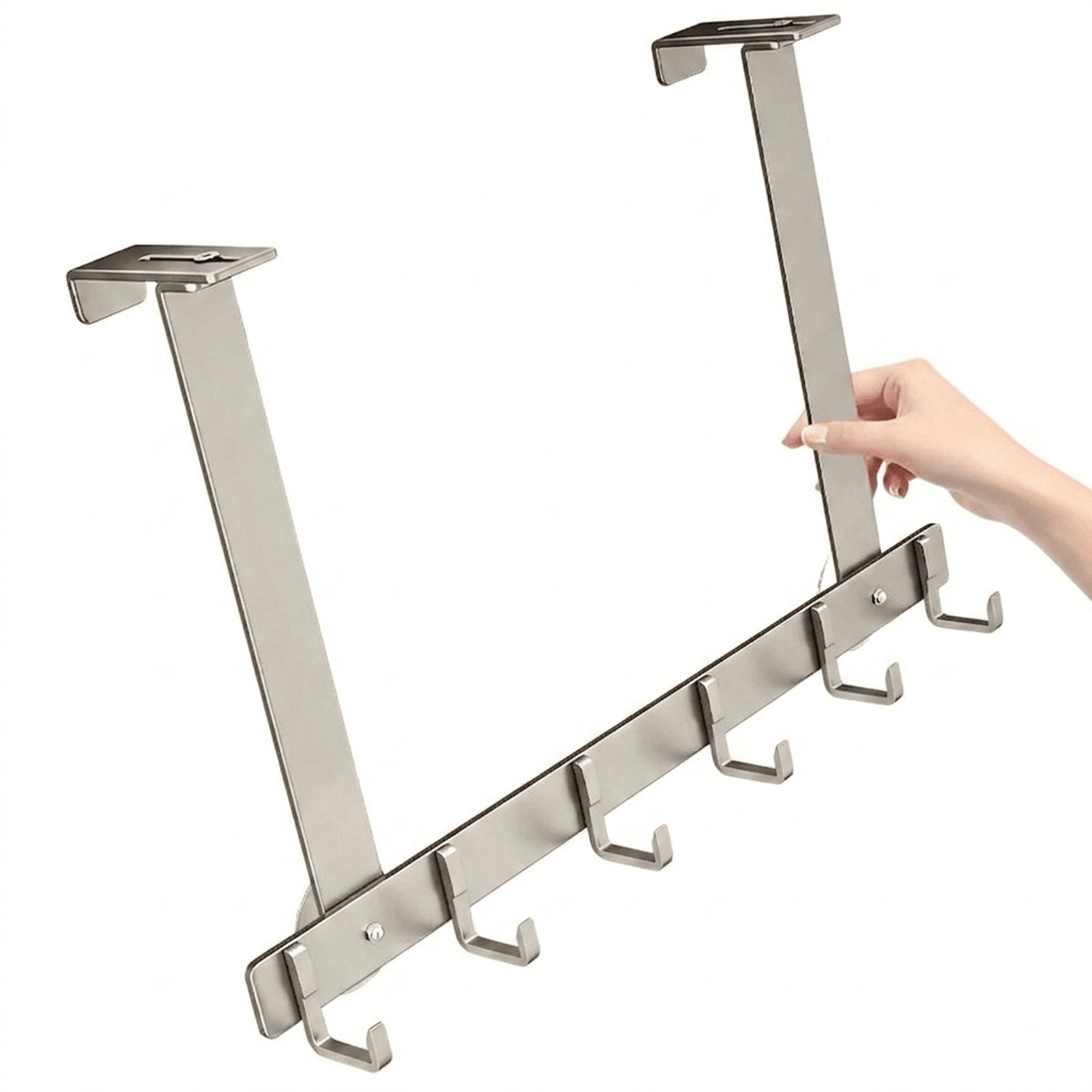 adjustable over door hooks hook metal organizer rack for clothes towels and hats