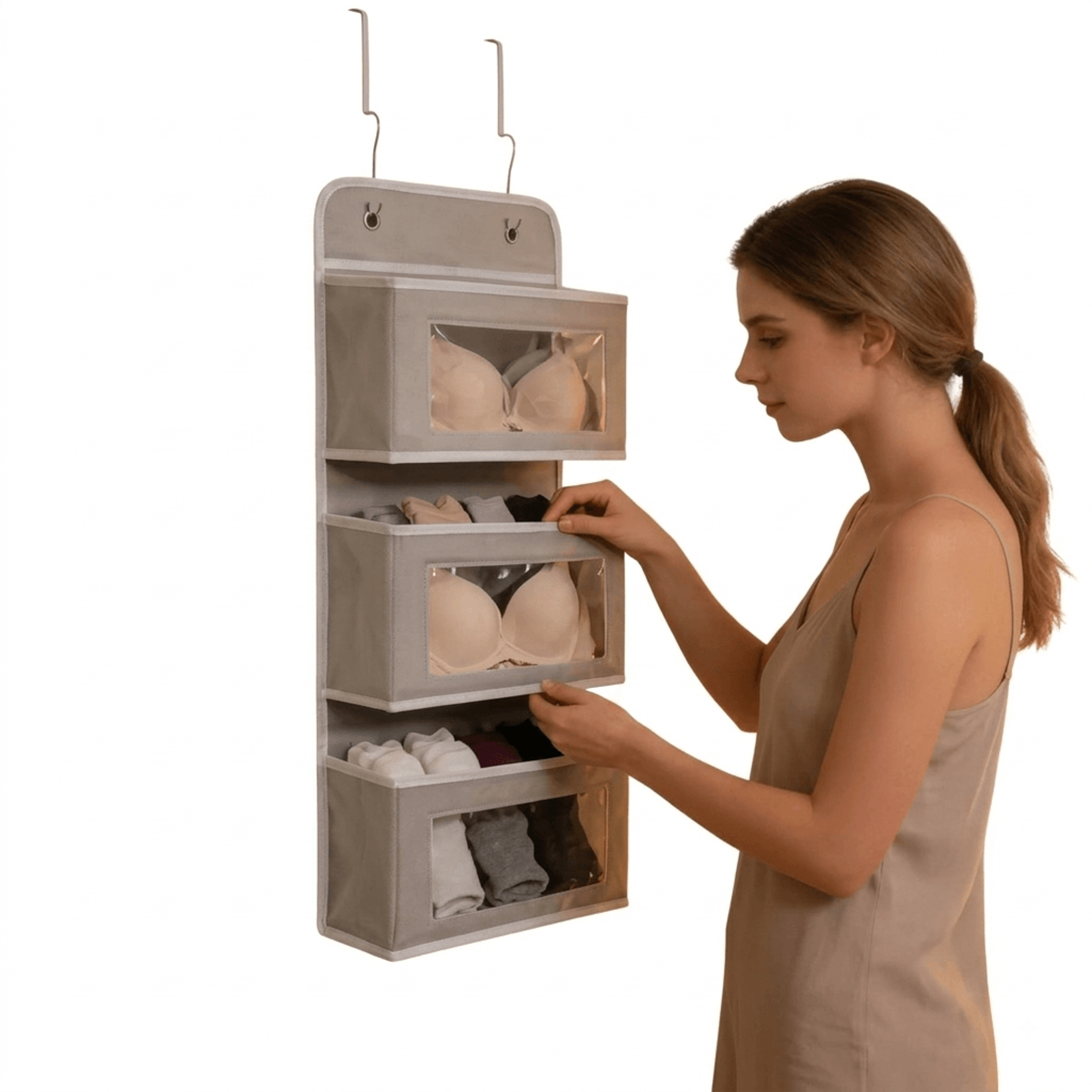 over door organizer hanging storage bag for dorm room space saving essentials holder