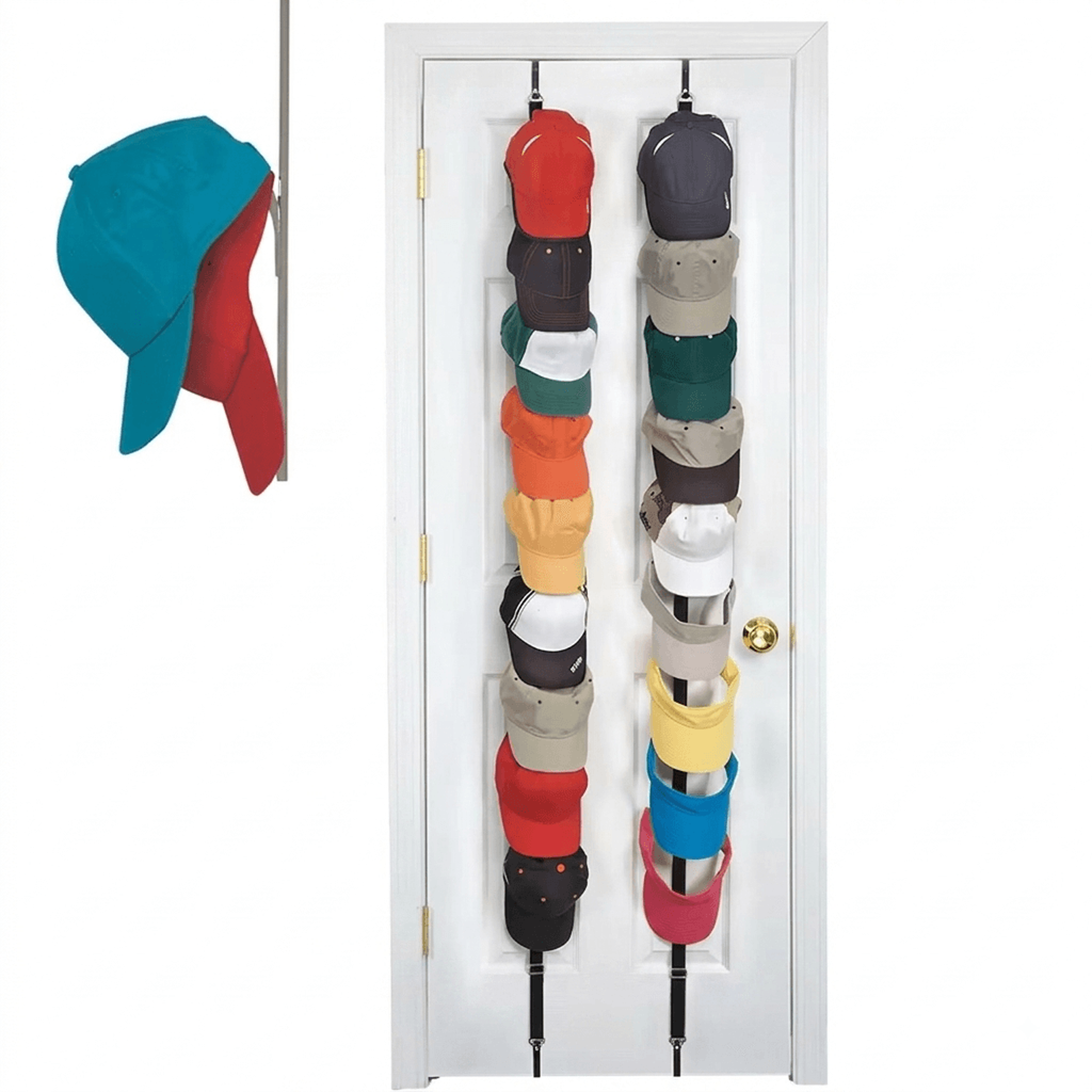 hat rack organizer over door cap storage rack with hooks for baseball caps and closet display
