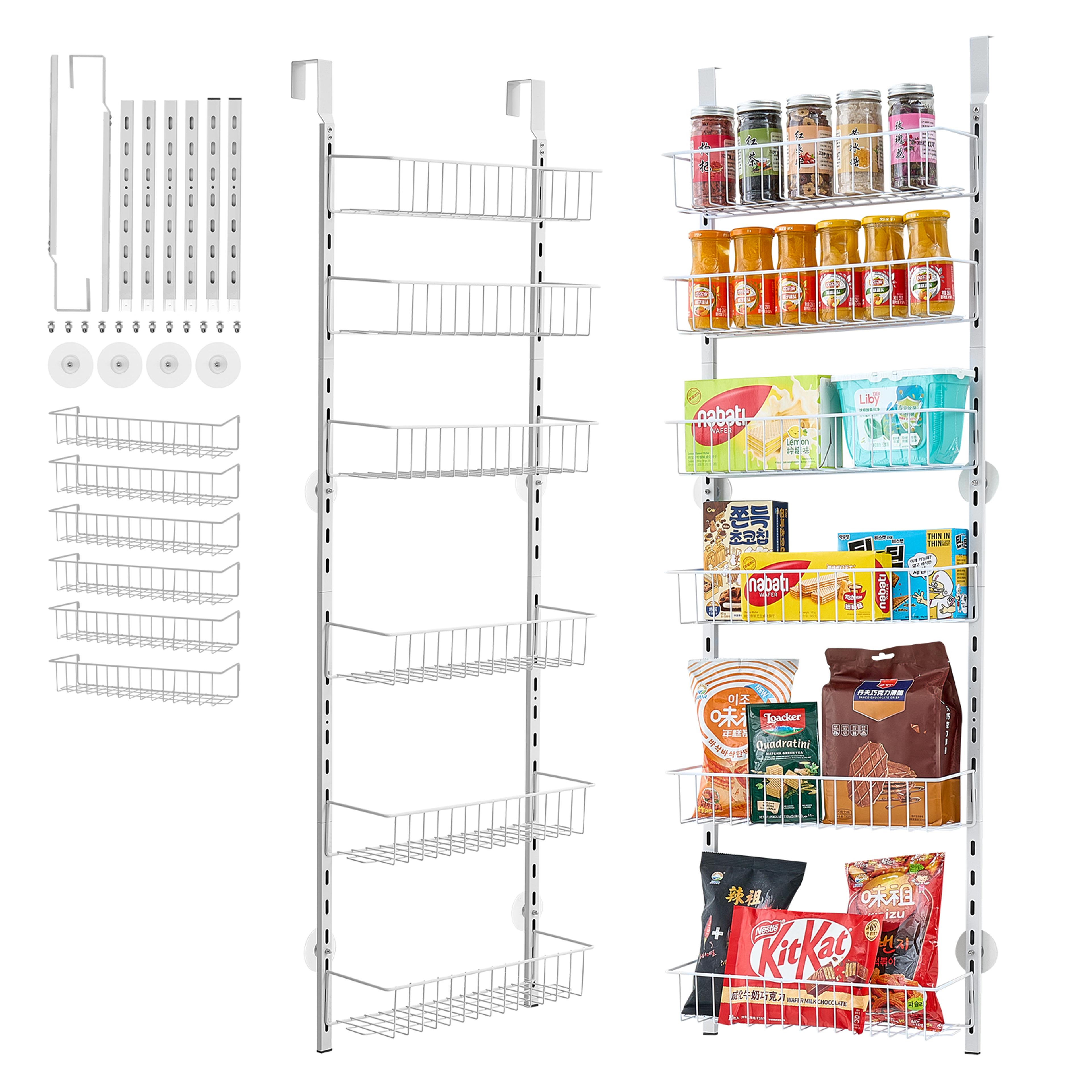 succebuy over the door pantry organizer adjustable spice rack for kitchen storage