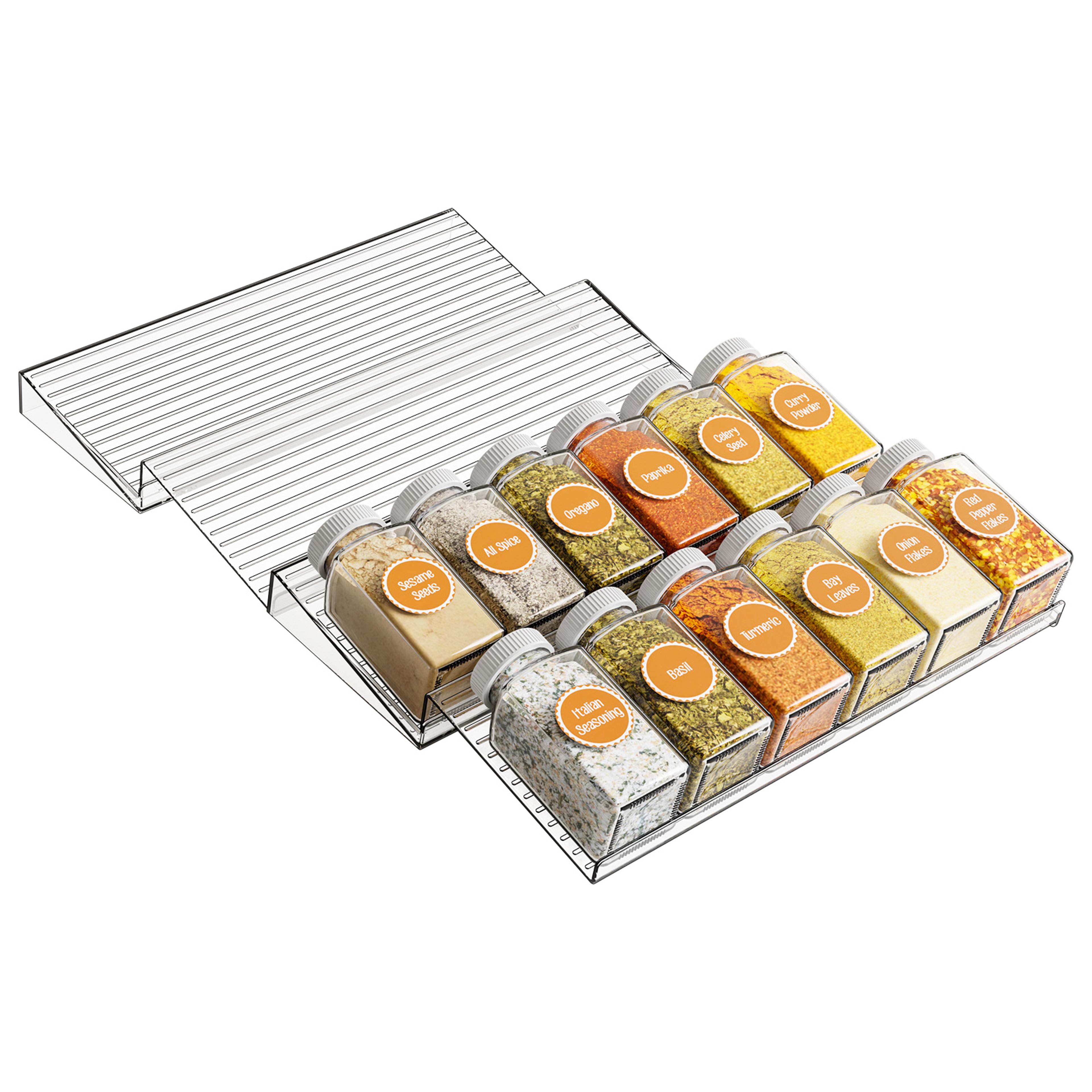 expandable spice drawer organizer space saving kitchen cabinet storage