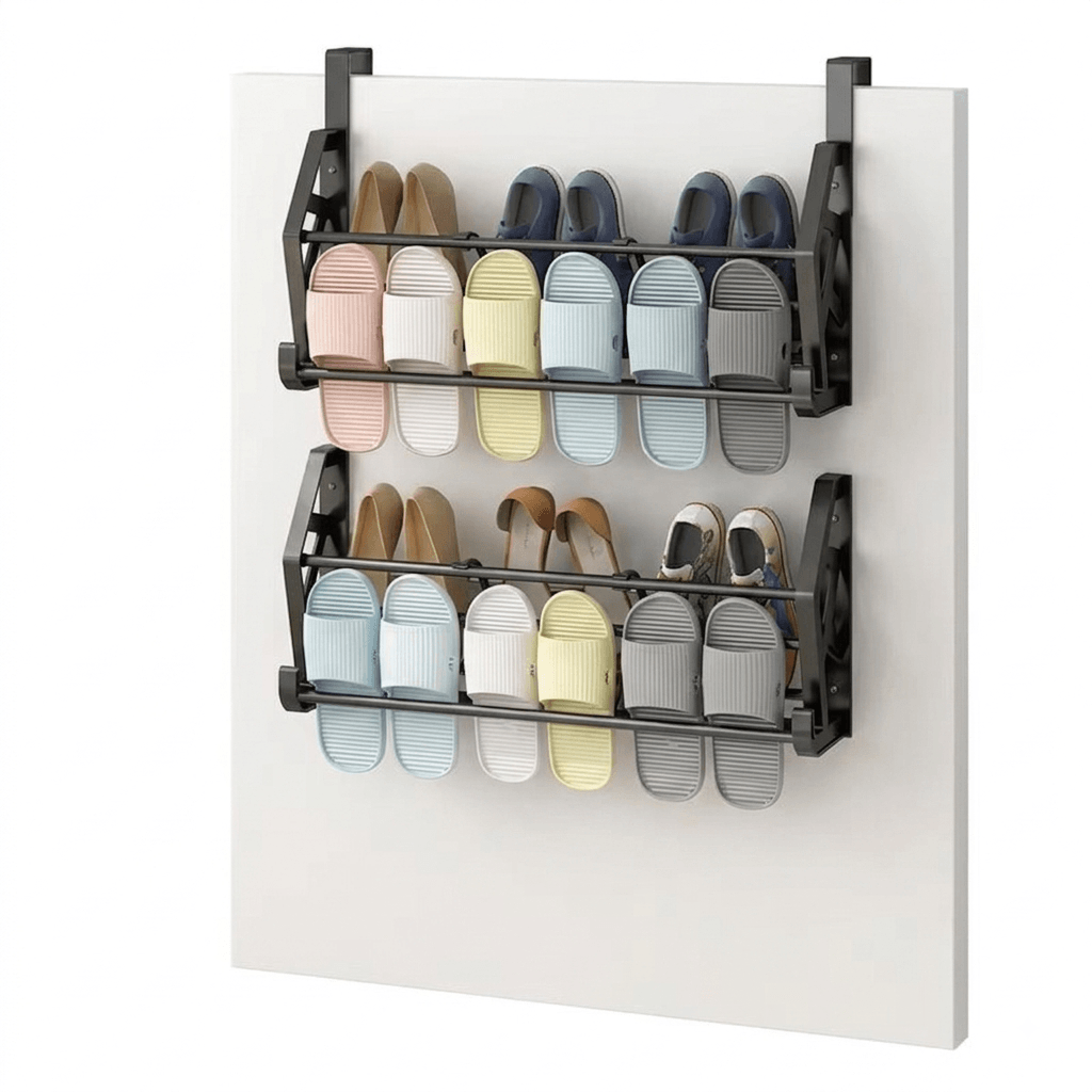 wall mounted slipper rack stainless steel bathroom storage organizer space saving shoe holders