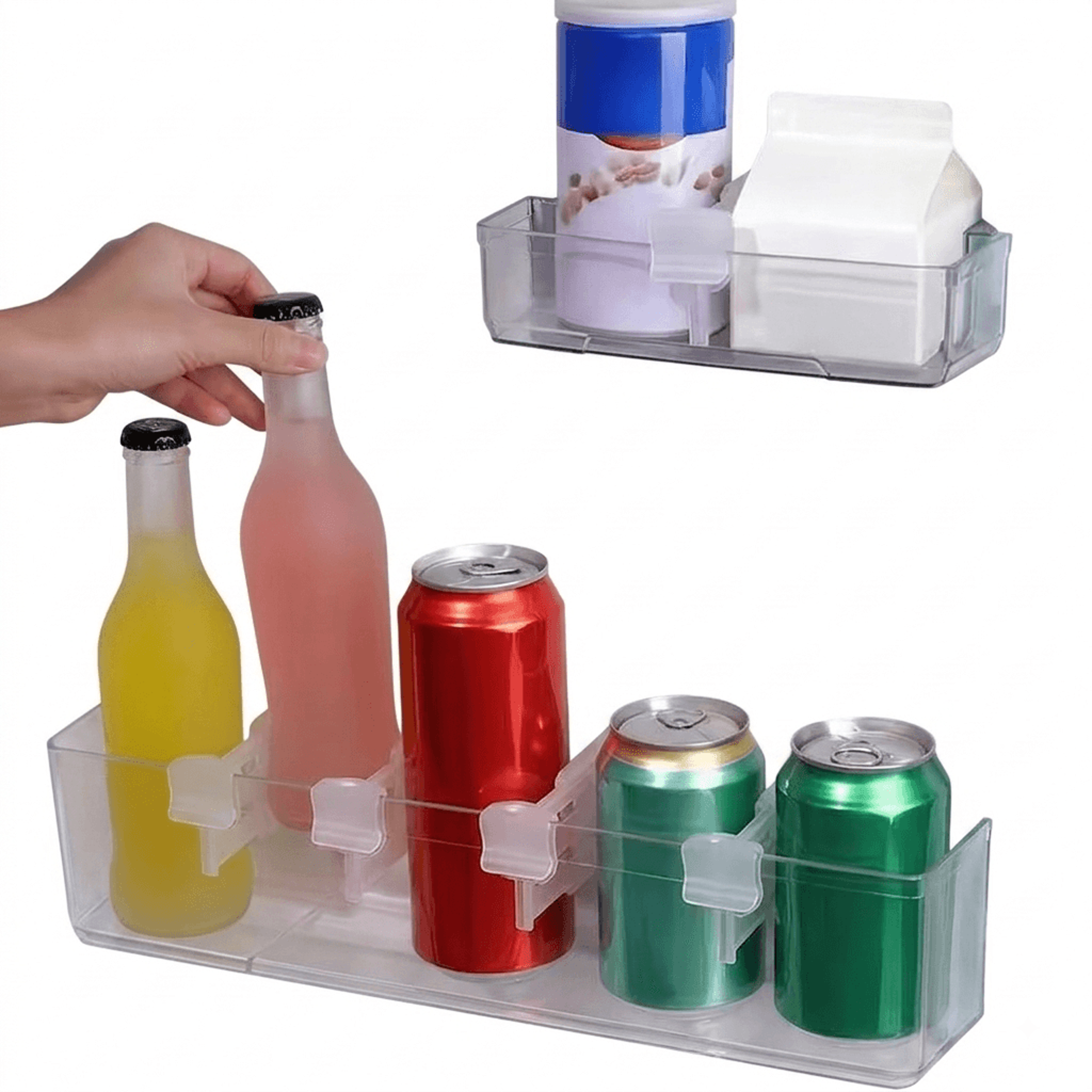 adjustable fridge door storage organizer clip retractable refrigerator dividers