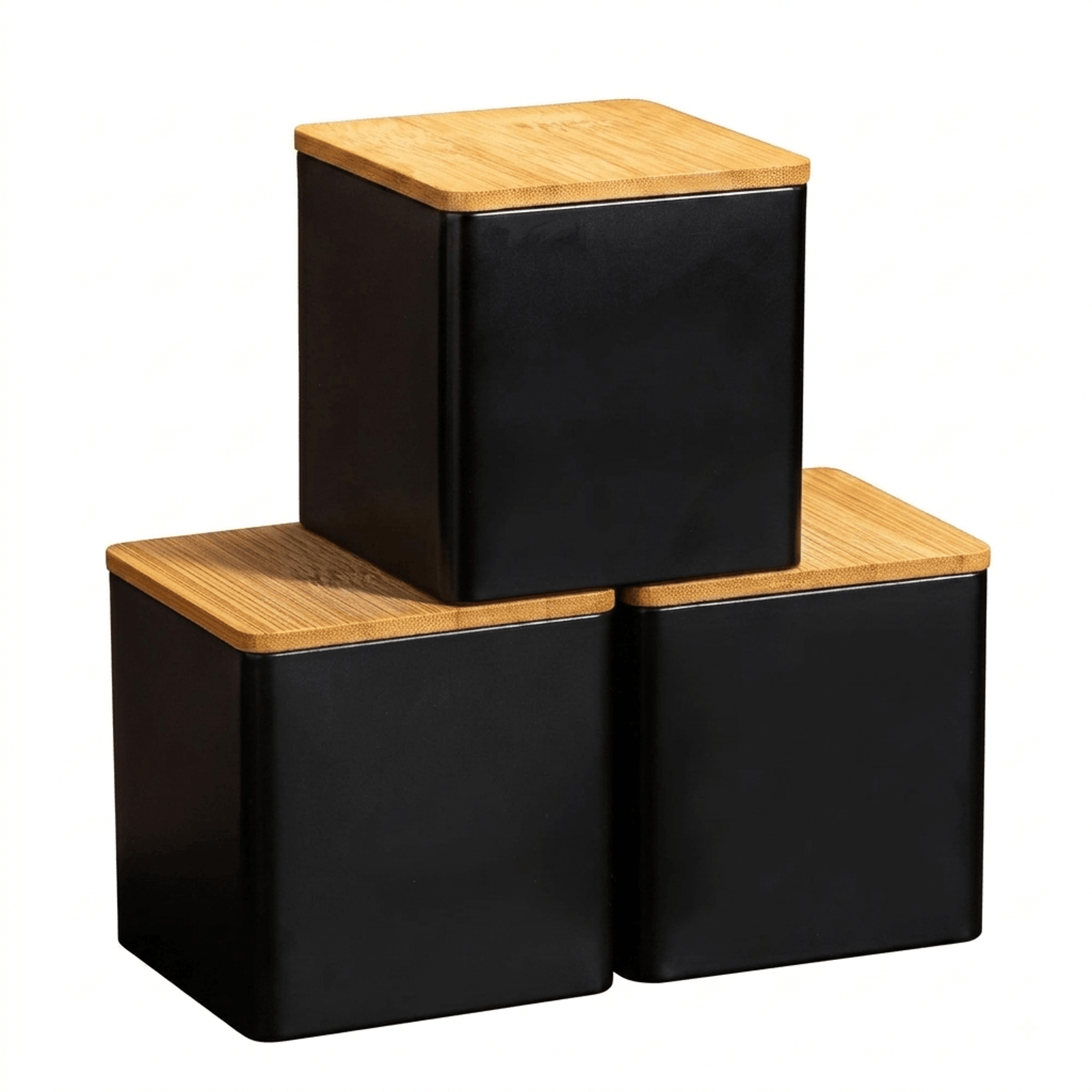 metal coffee storage container set with lids for kitchen organization