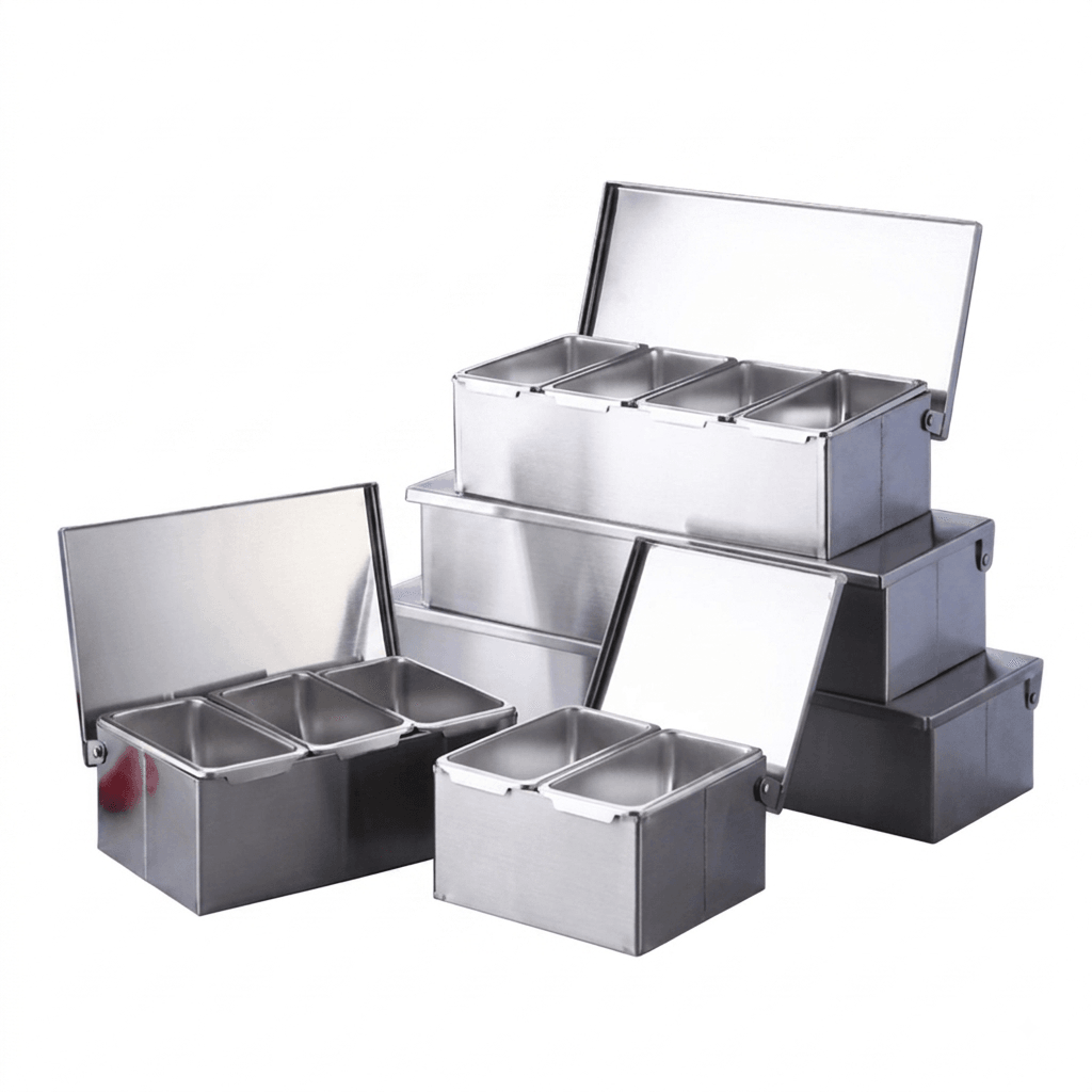 stainless steel spice storage box grid seasoning organizer kitchen spice racks