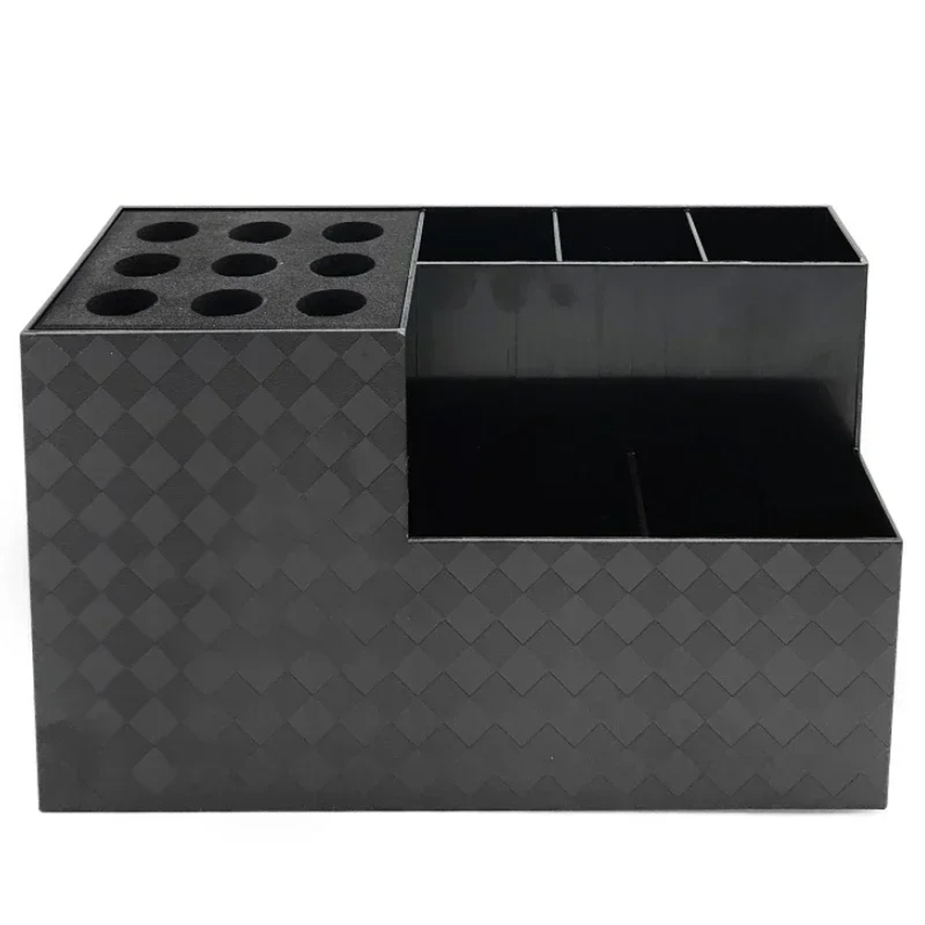 professional barber tool organizer with scissor holder and comb storage