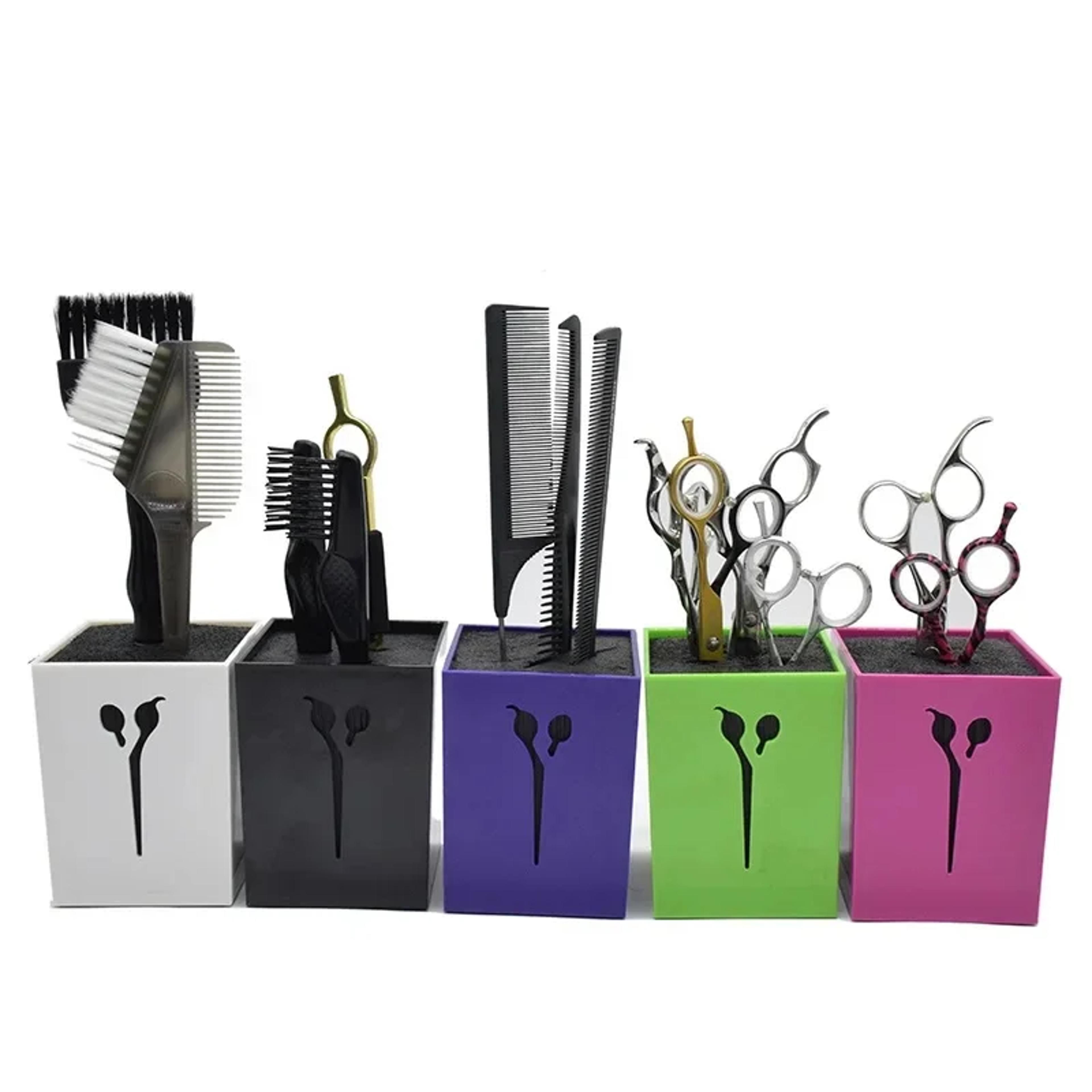 professional hairdressing scissors holder and salon tool organizer for shears combs and hair clips