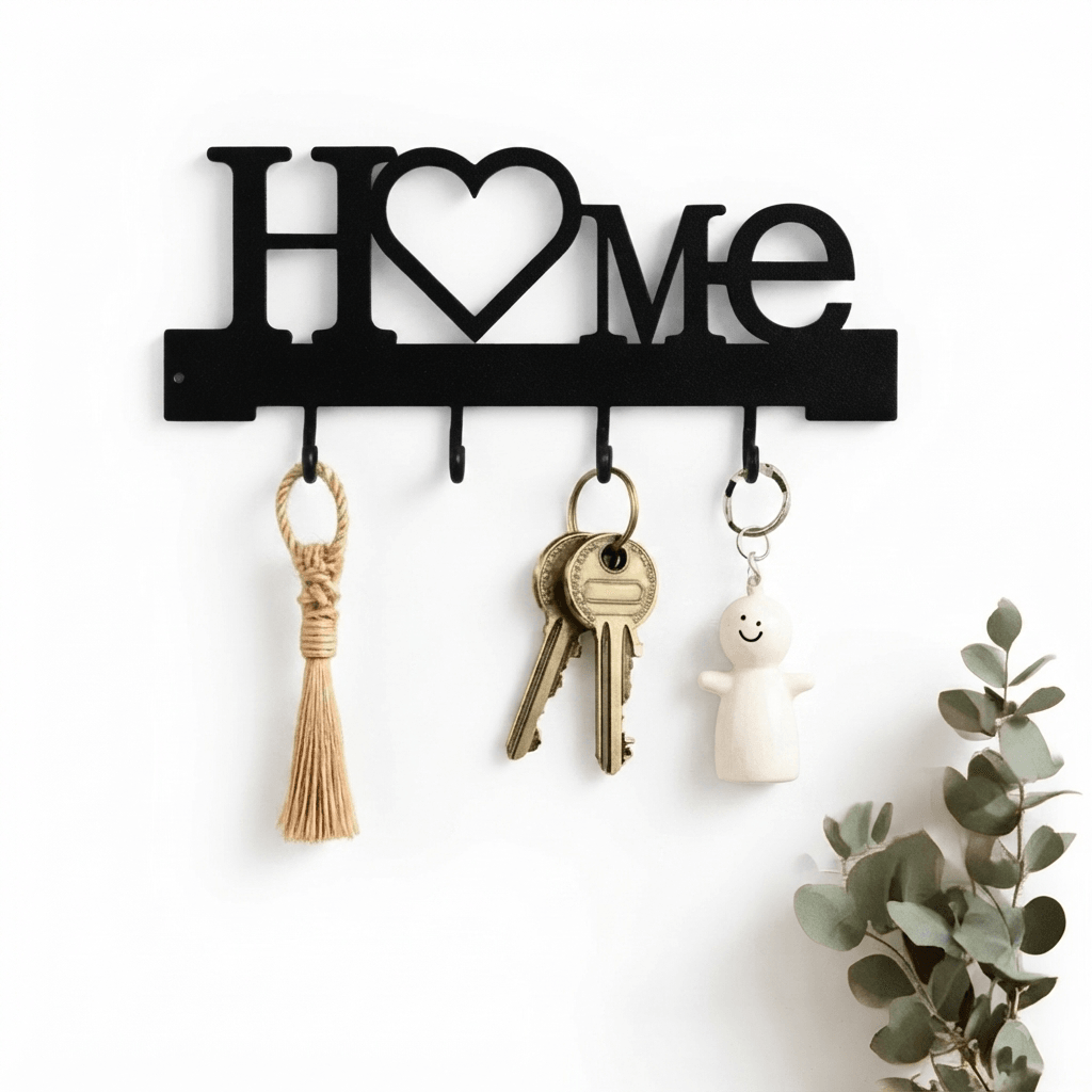 heart shape wall mounted key holder no drill entryway key organizer