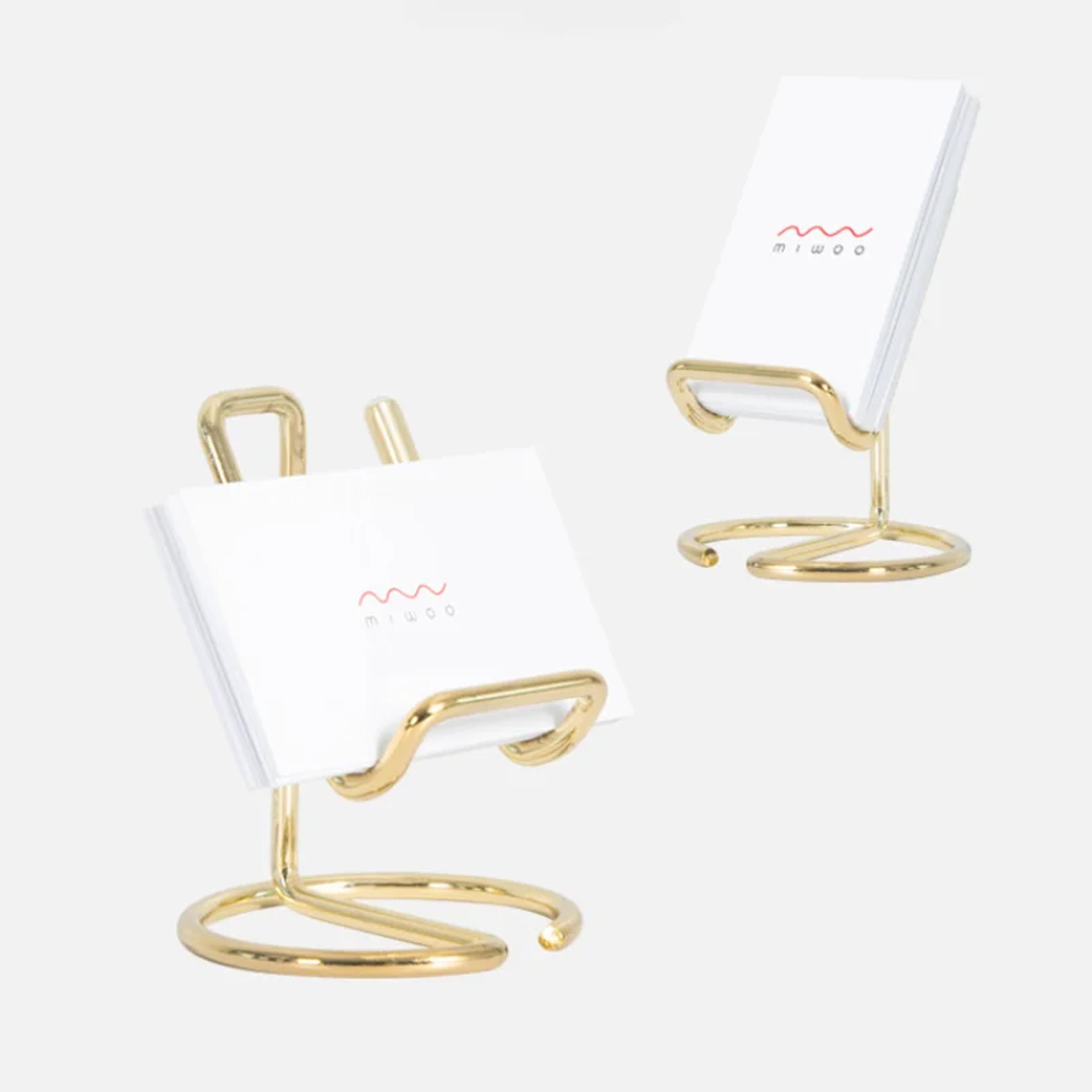 elegant gold business card holder and desk organizer metal memo clip display stand