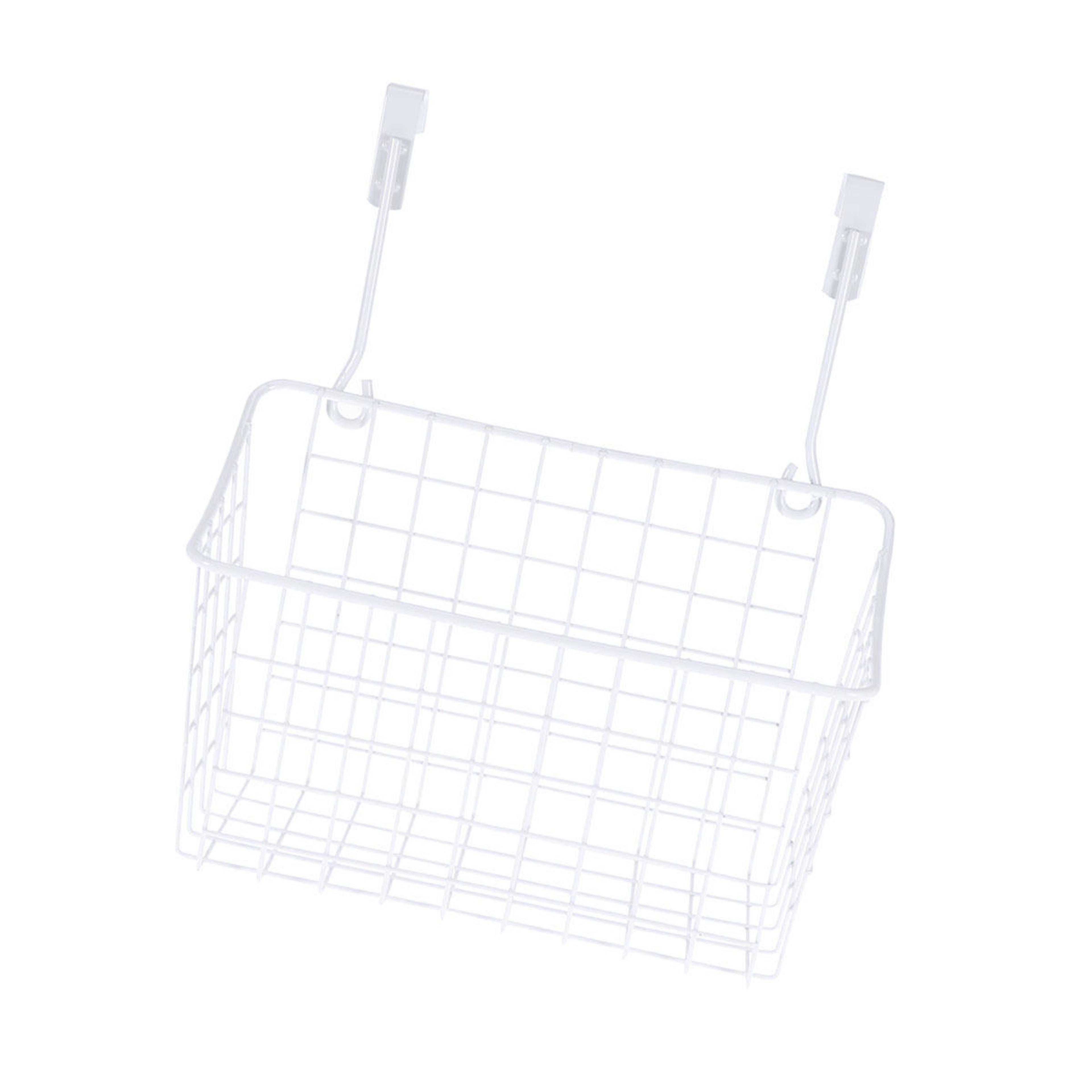 spacemax over cabinet door organizer metal hanging storage basket for kitchen bathroom and office