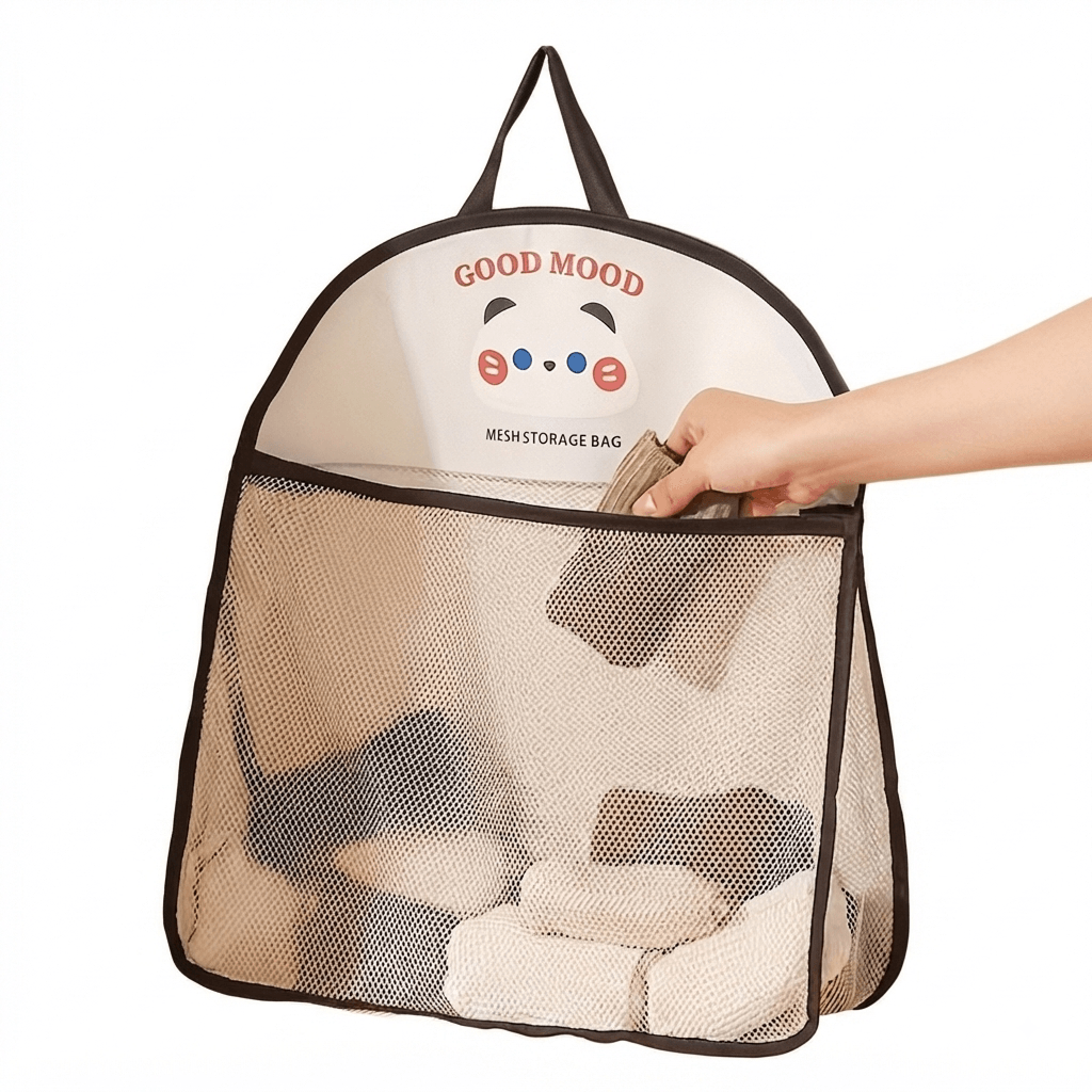 hanging mesh storage bag washable laundry organizer wall mounted underwear socks sorter