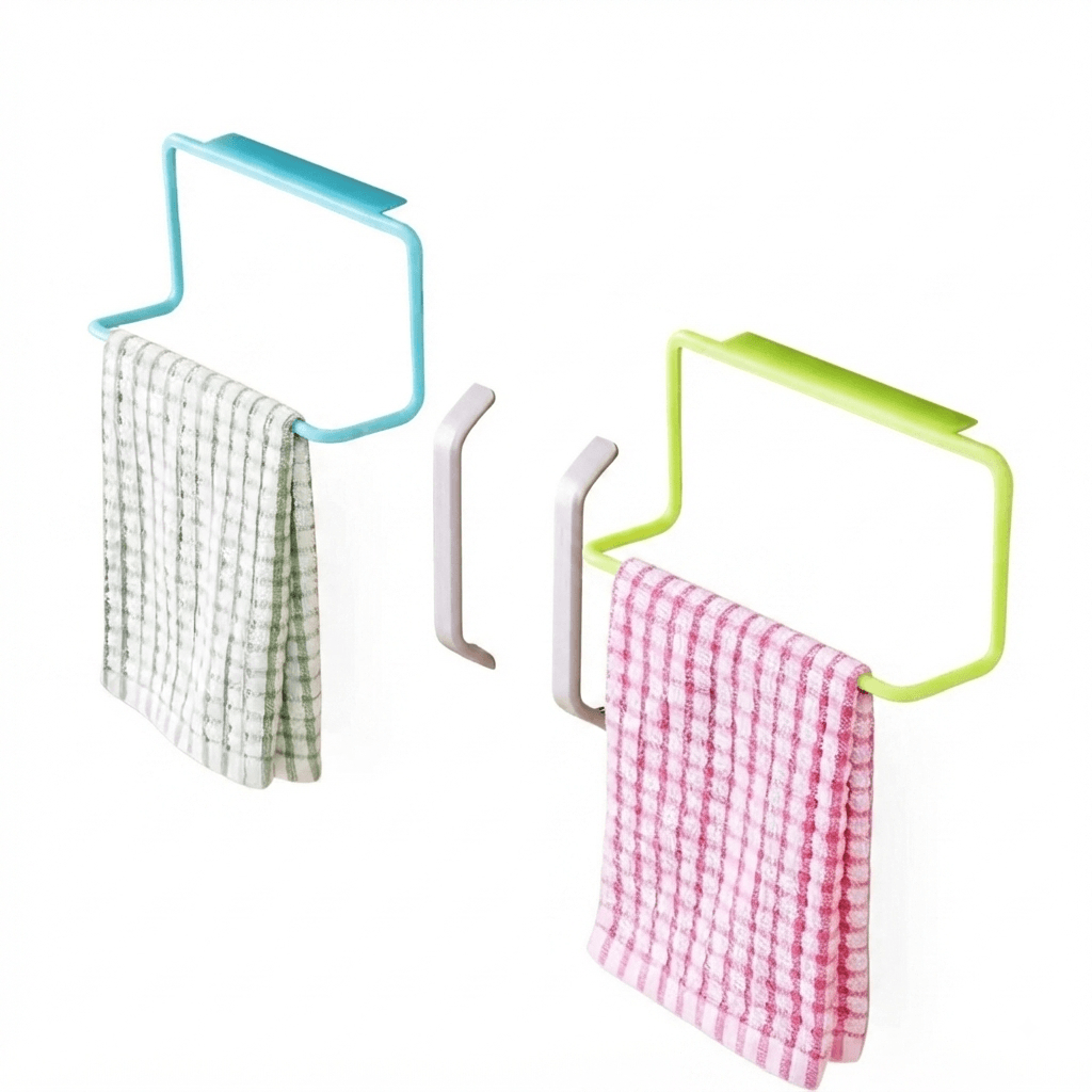 no punch cabinet door towel rack space saving kitchen rag hanger