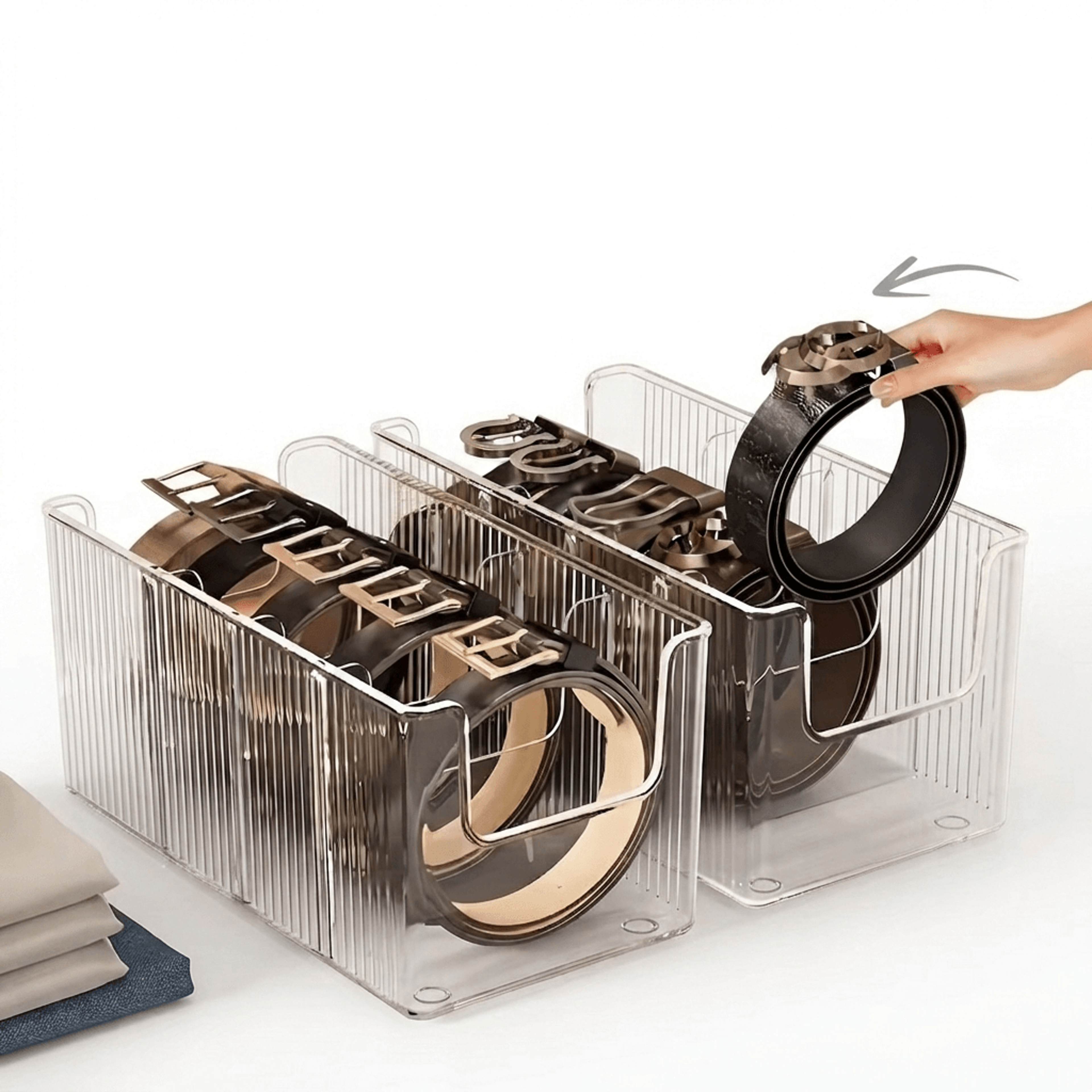 transparent hanging belt organizer large capacity wardrobe storage shelf