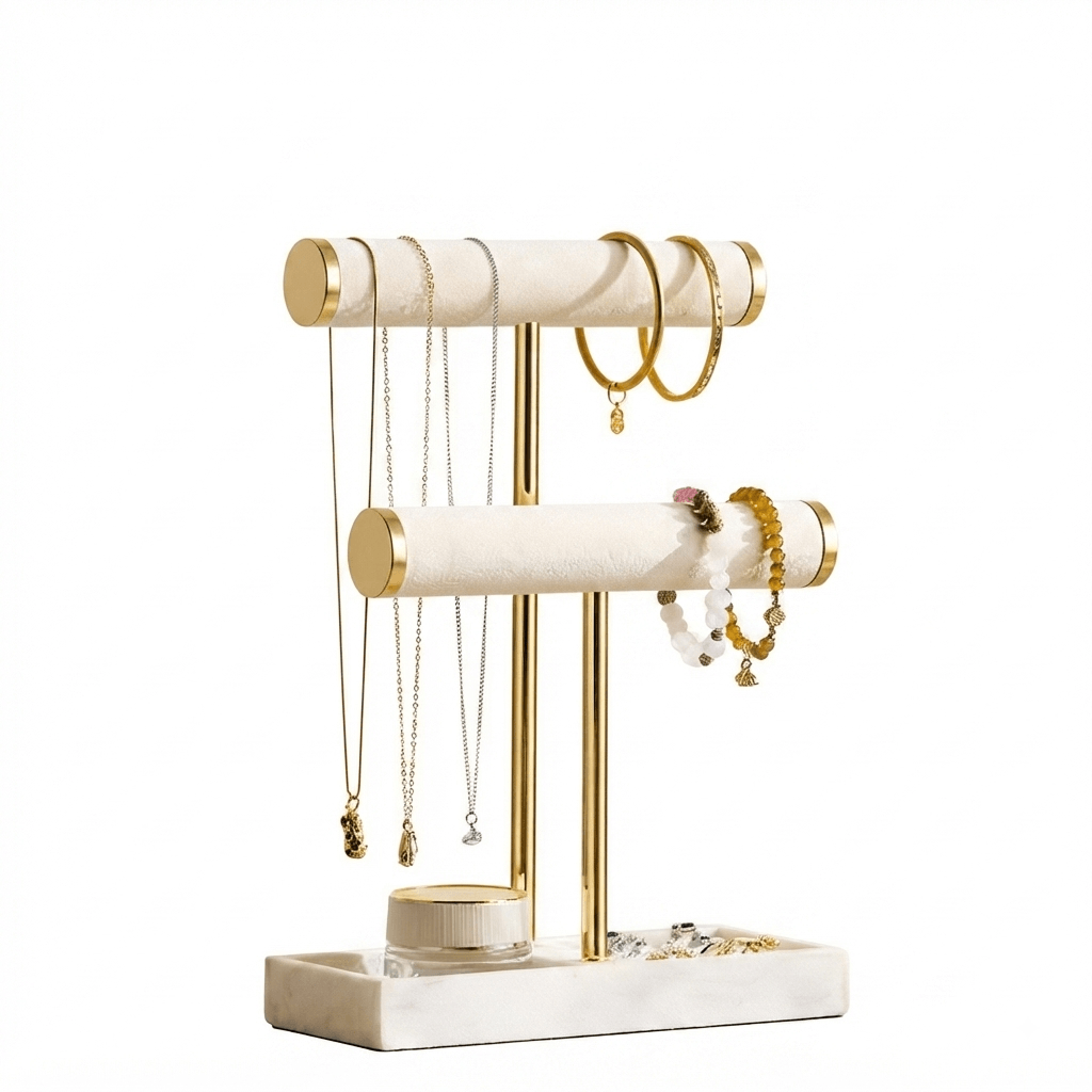 two level t style bangle stand jewelry organizer for bracelet storage