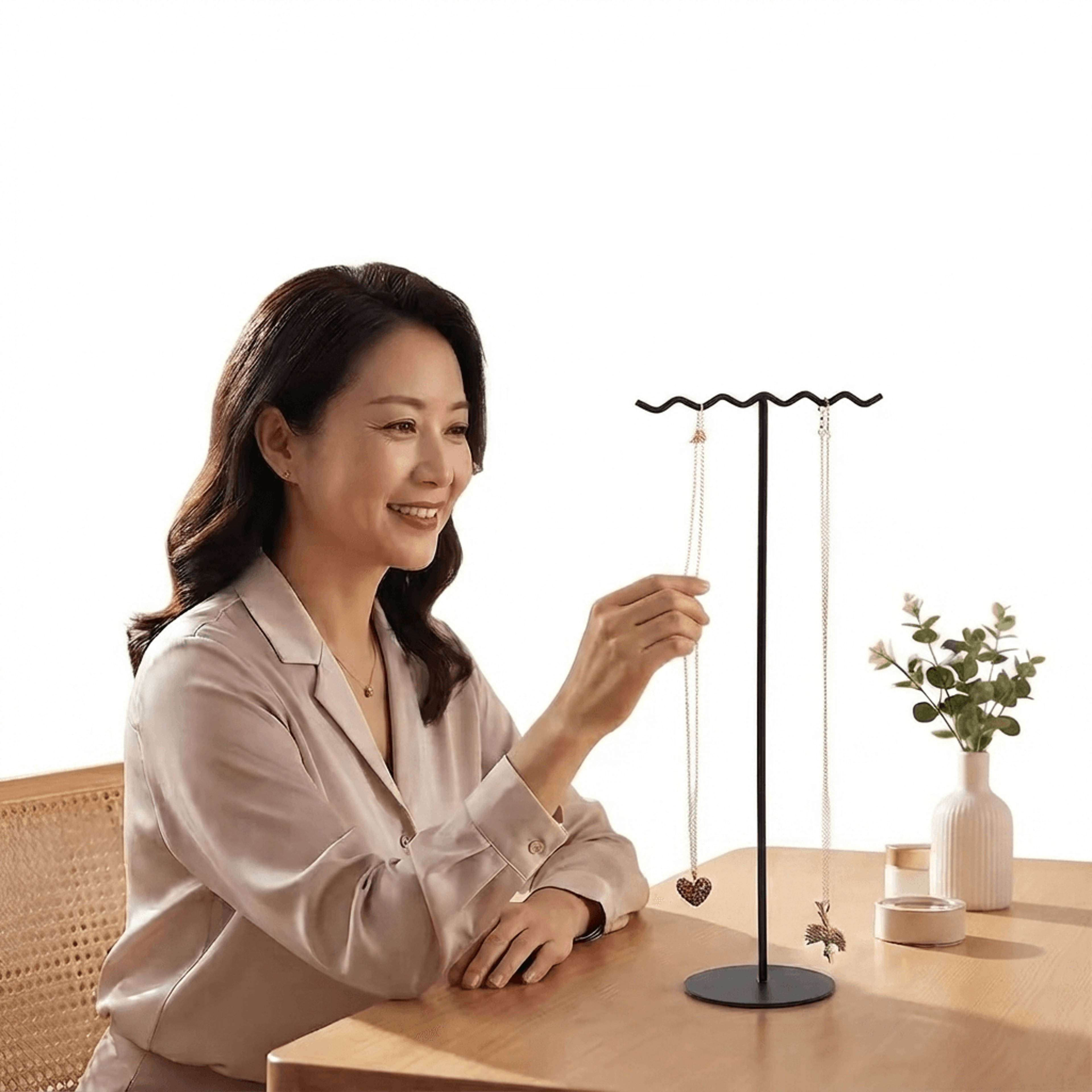 t shape jewelry organizer stand metal earring necklace ring display holders
