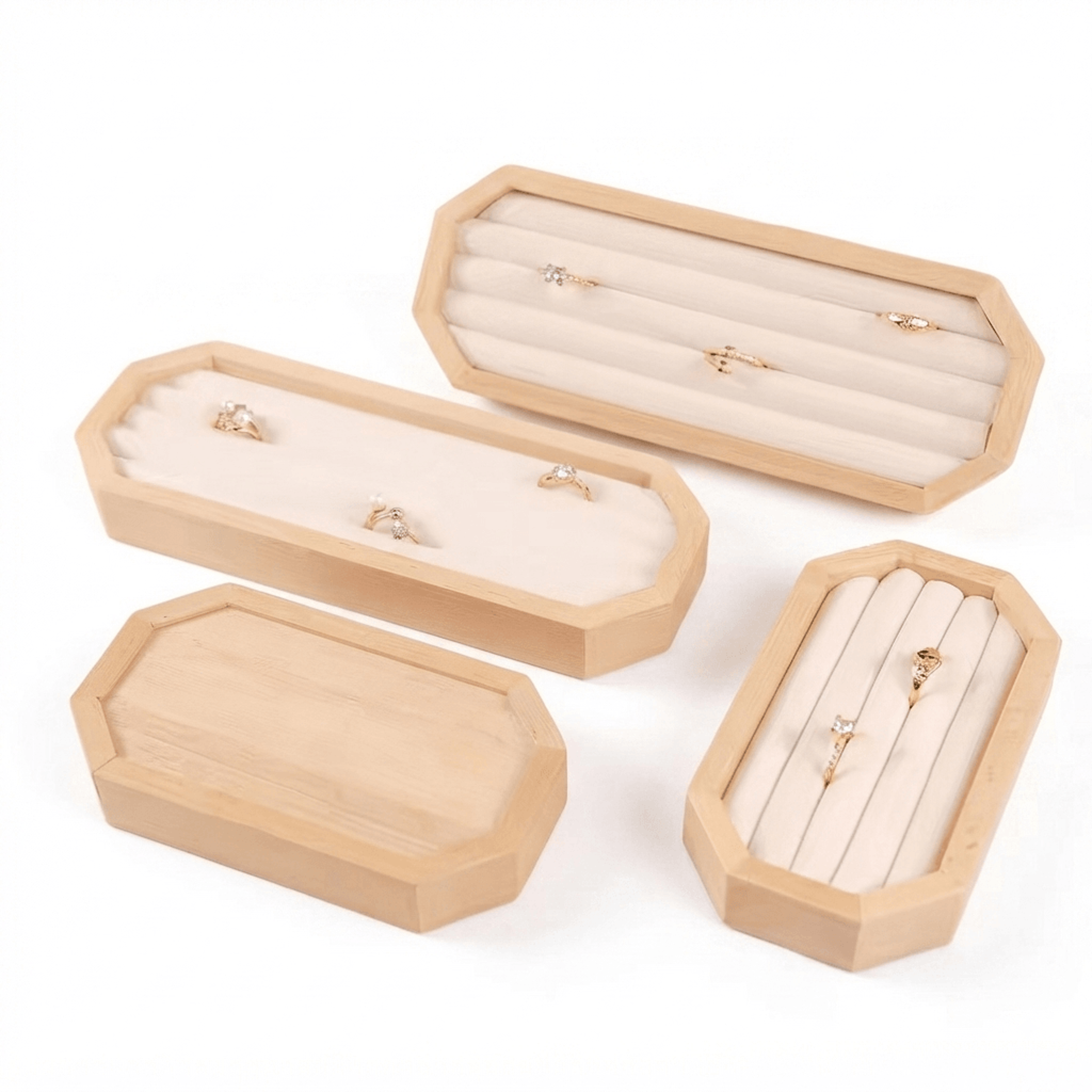 elegant wooden ring display tray jewelry organizer for rings earrings and gifts