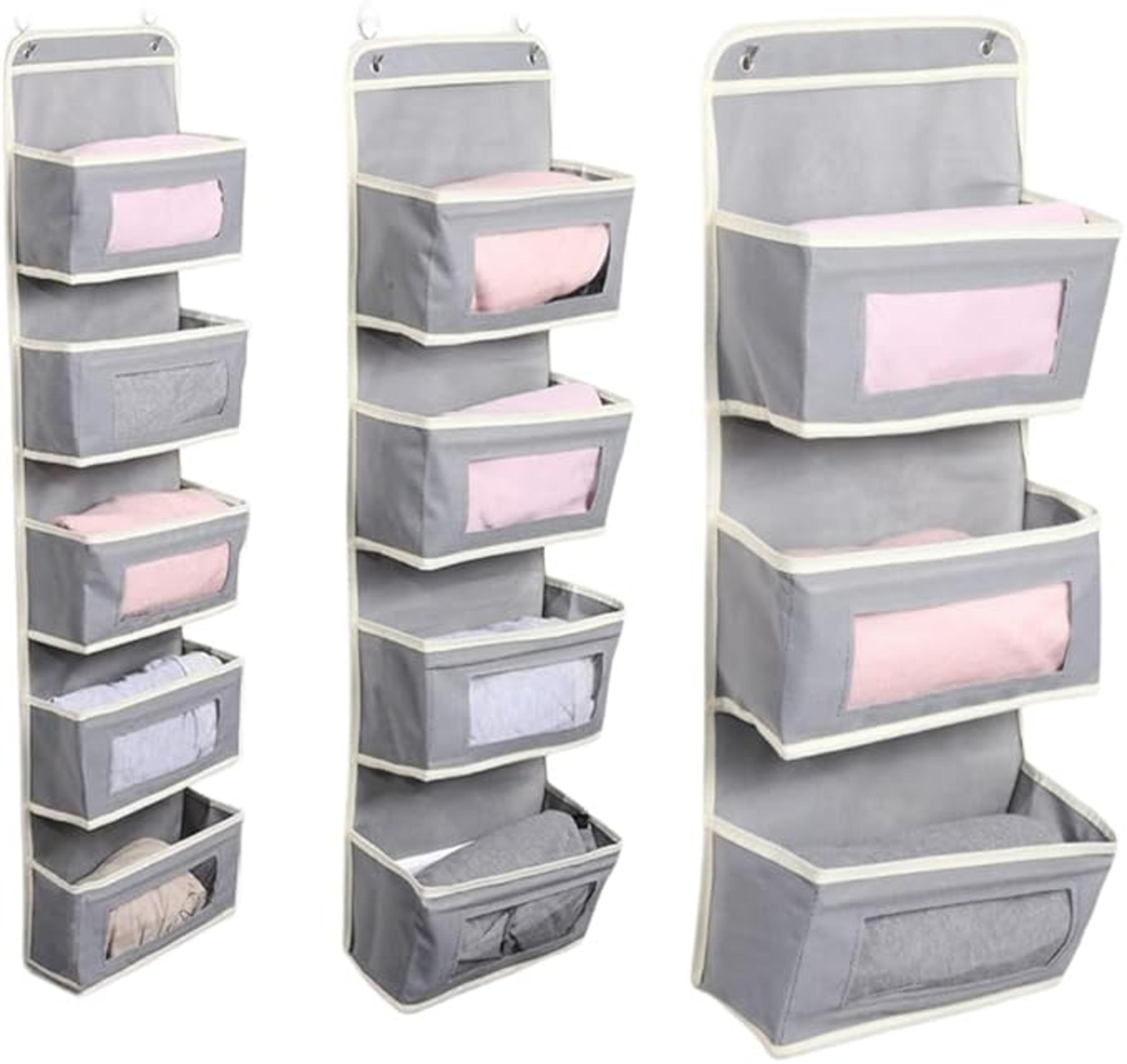 spacemax over the door organizer with clear window foldable hanging storage pockets