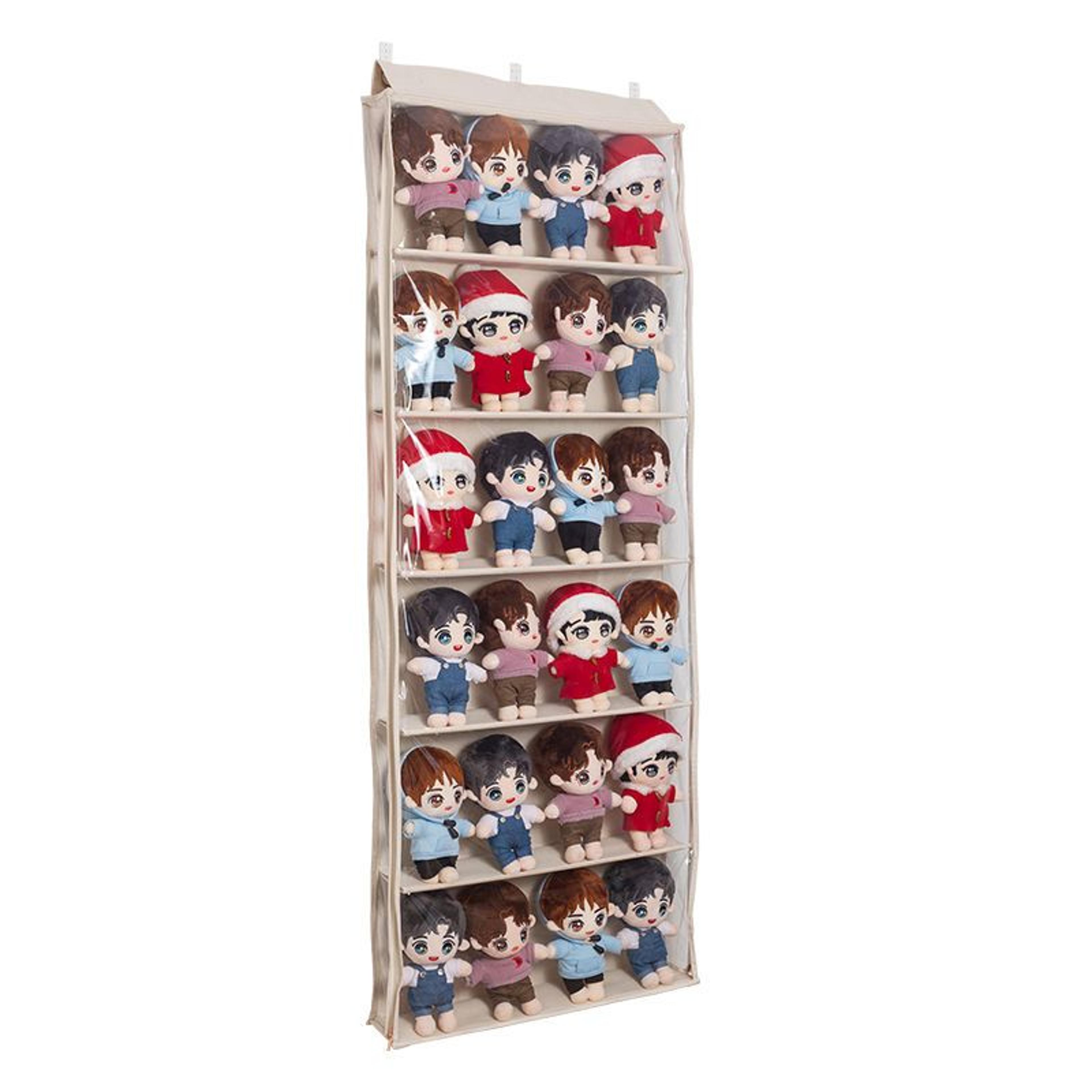door back hanging storage bag for plush toys transparent star doll organizers