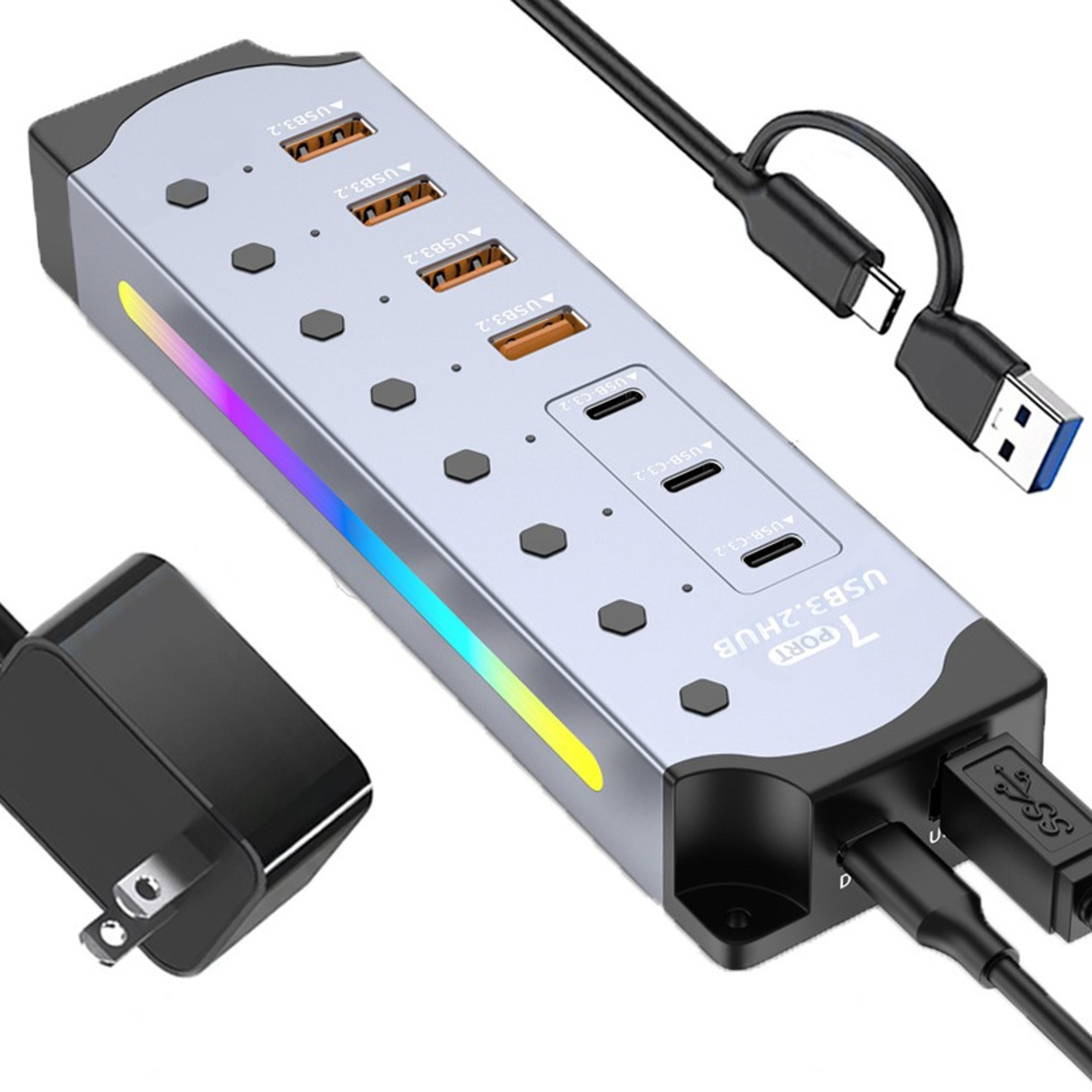 powered usb hub port usb usb c hub with individual switches
