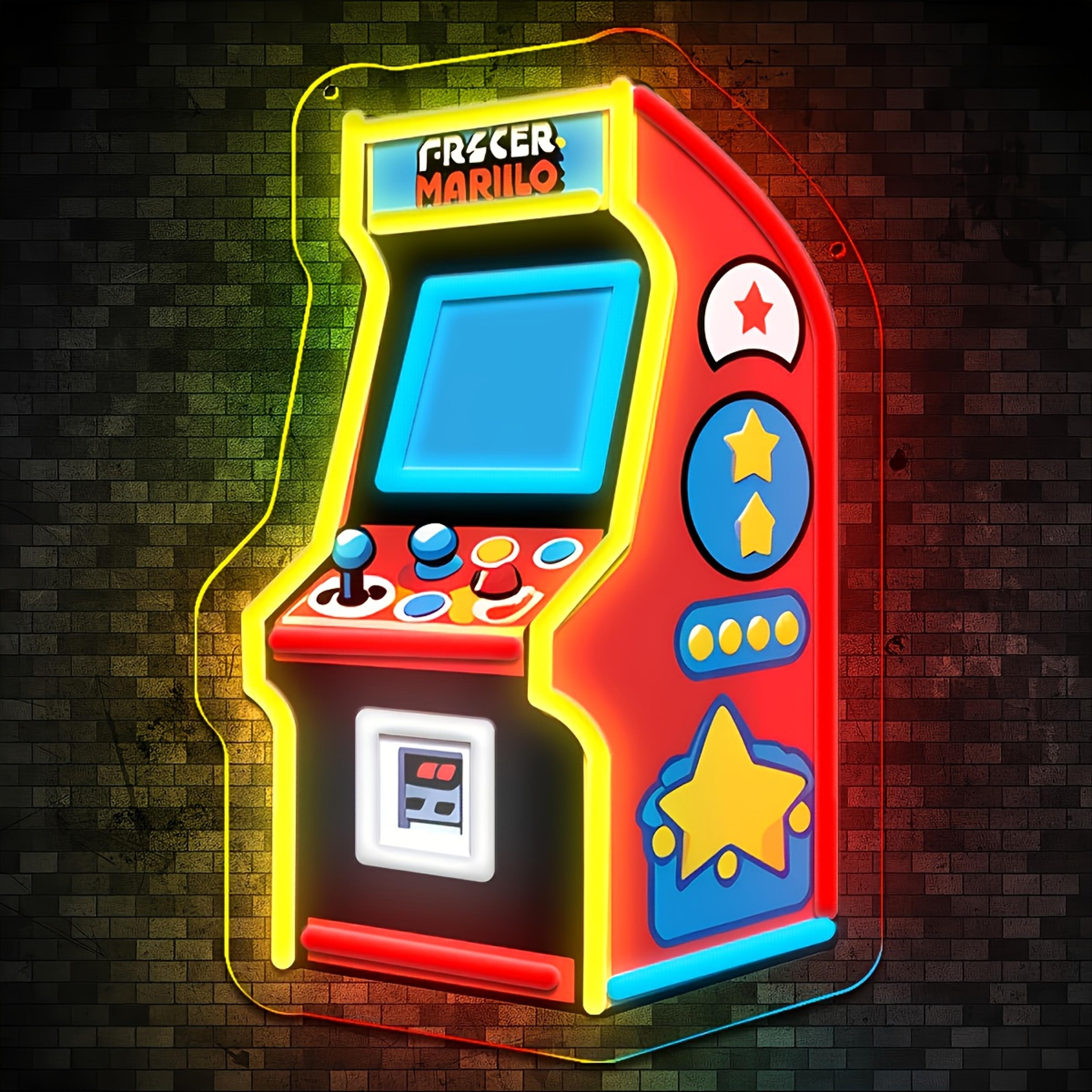 retro arcade neon sign led light gaming room decor vintage video game wall art